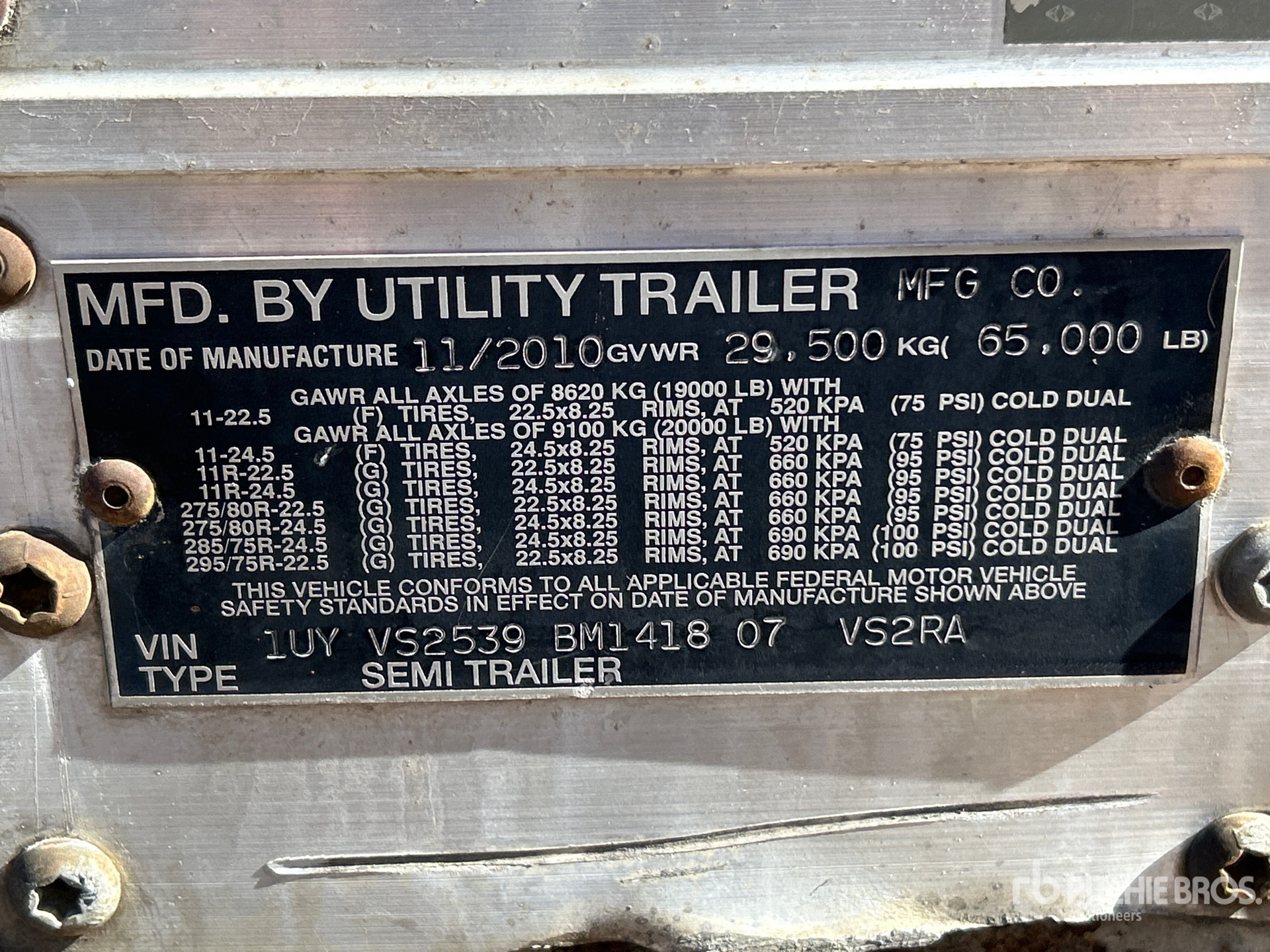 2011 Utility 53 FT X 102 IN T/A
