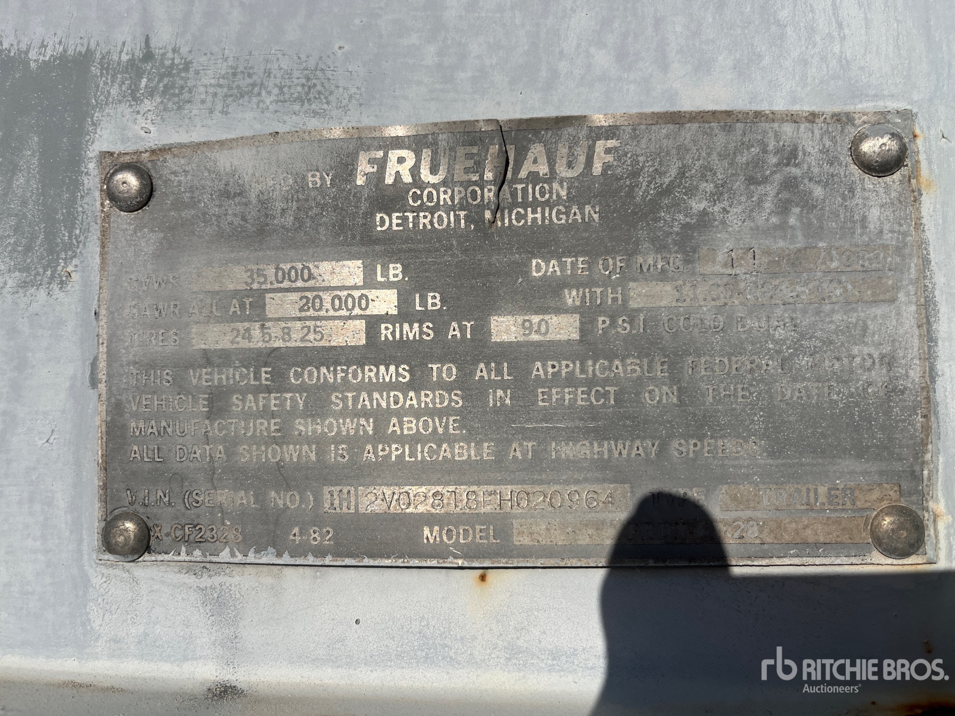 1984 Fruehauf 28 FT S/A