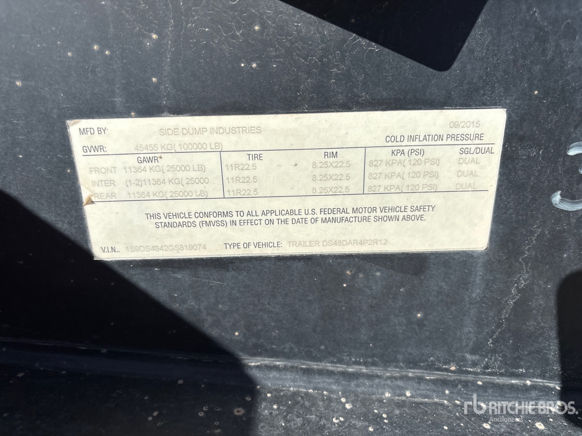 2016 Side Dump Industries DS48DAR4P2R12