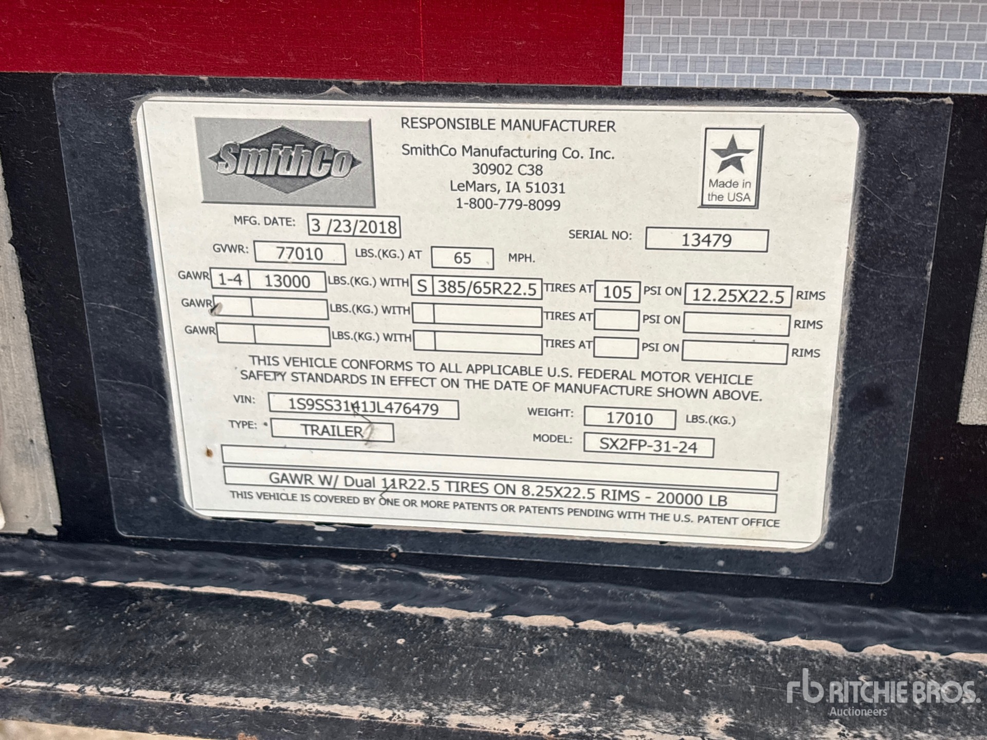 2018 Smithco SX2FP-31-24