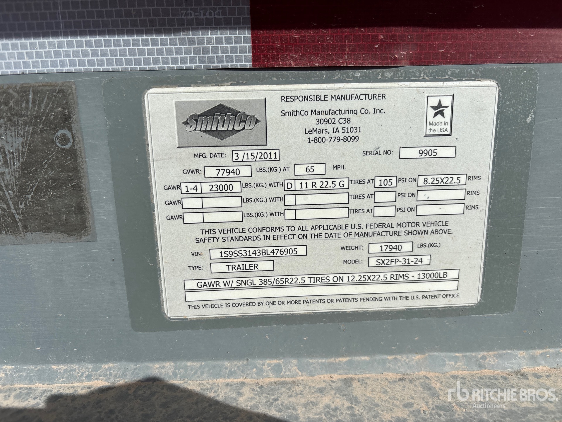 2011 Smithco SX2FP-31-24