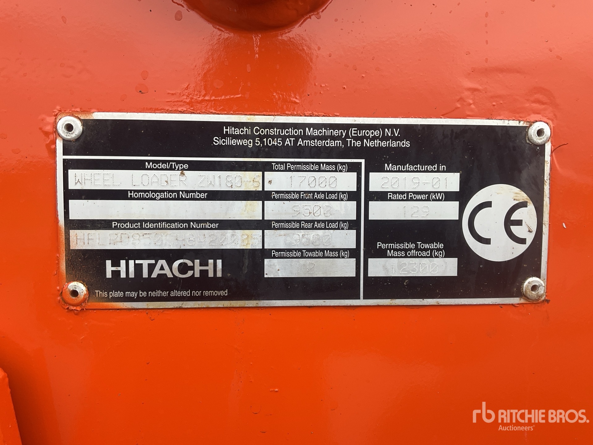 2019 Hitachi ZW180-6