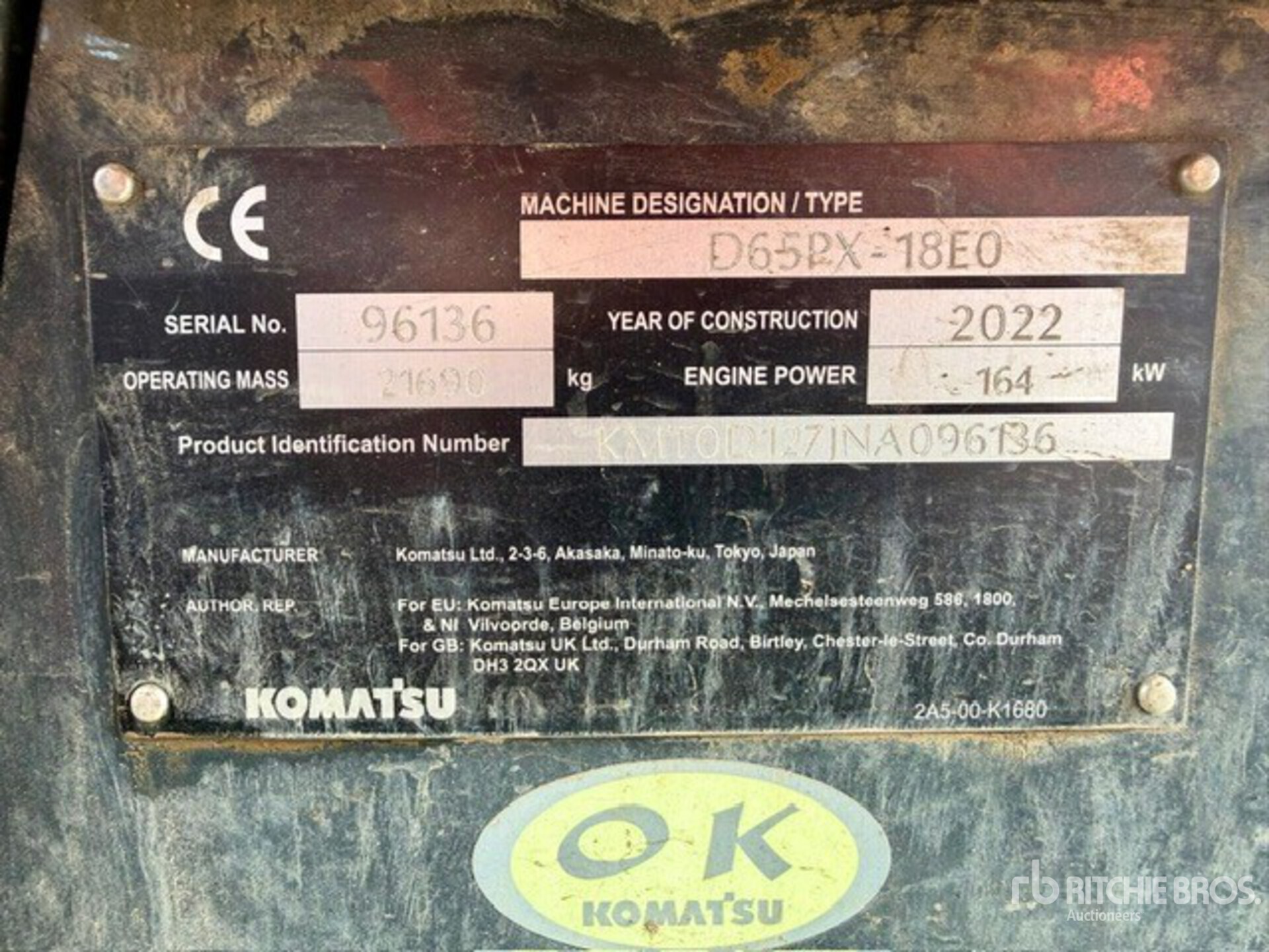 2022 Komatsu D65PX-18EO