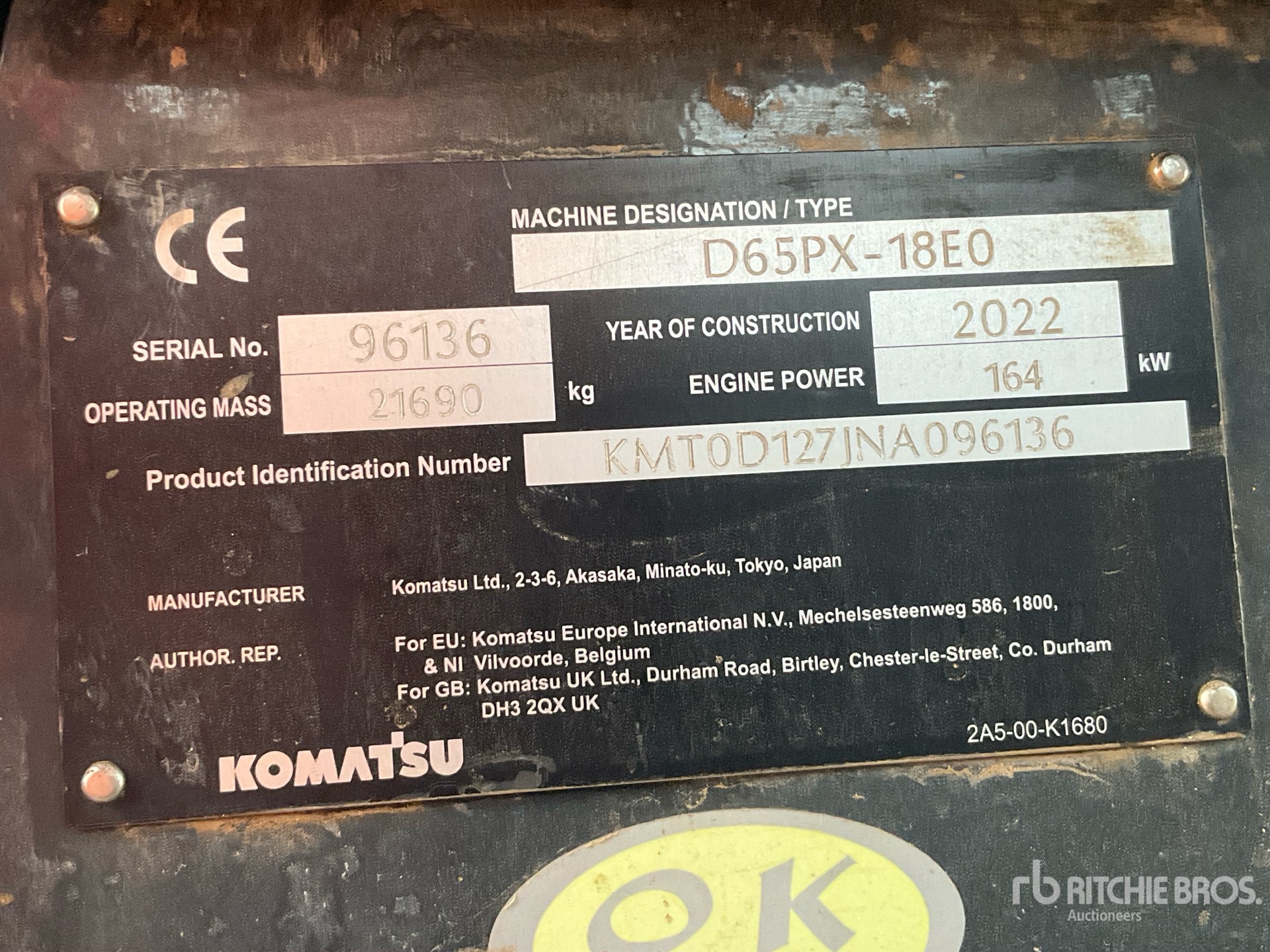 2022 Komatsu D65PX-18EO