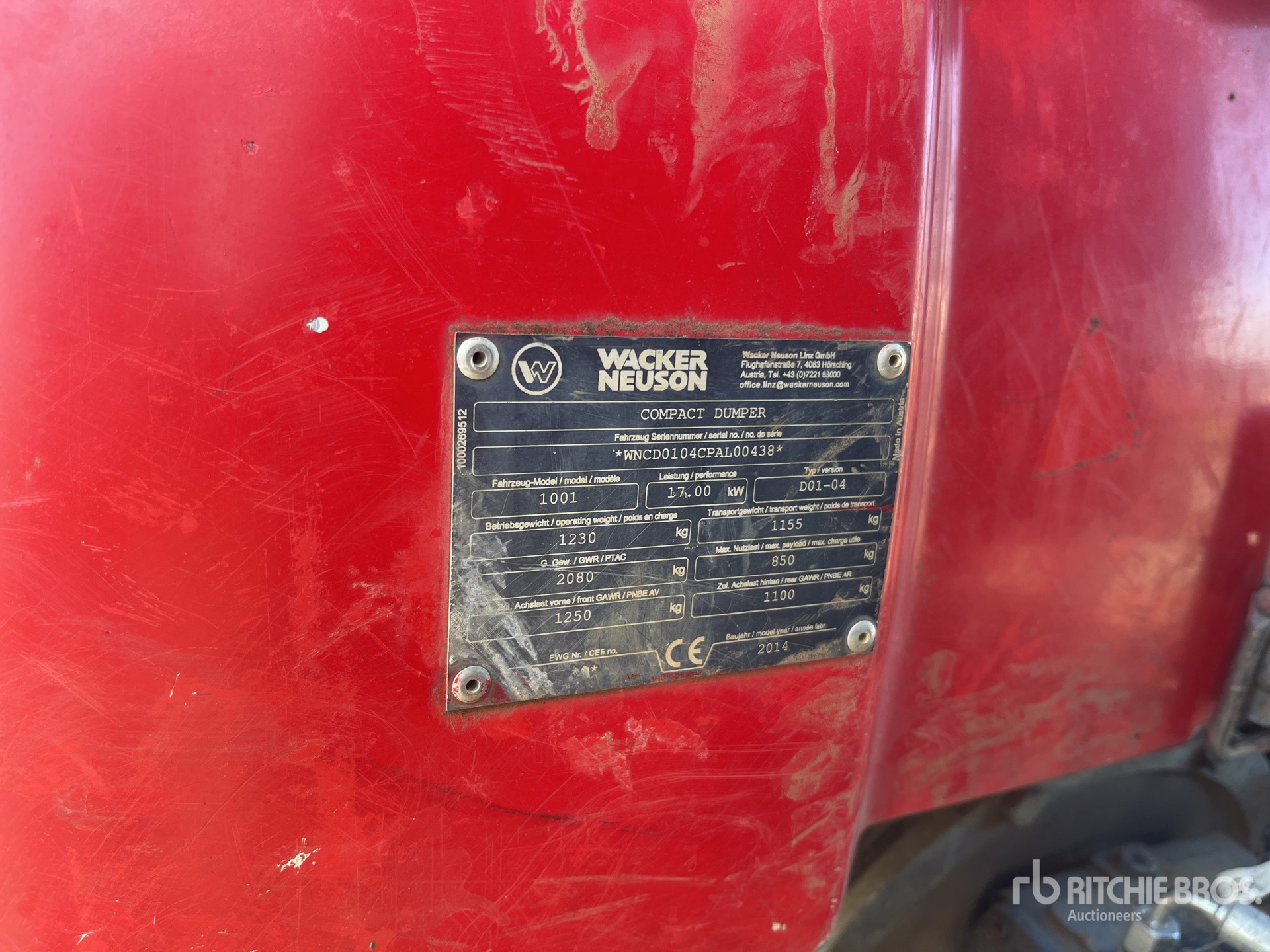 2014 Wacker Neuson 1001