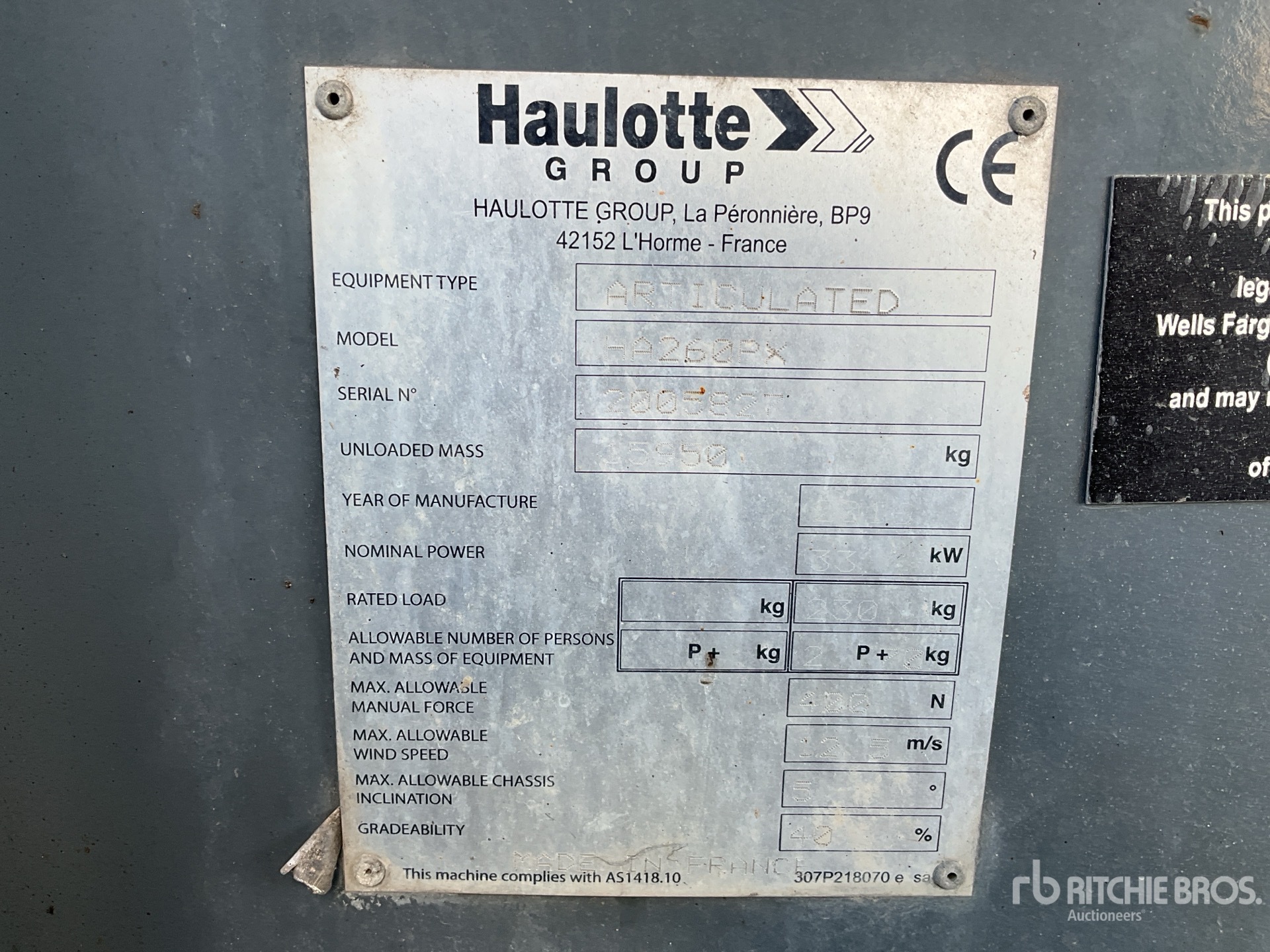 2016 Haulotte HA260PX