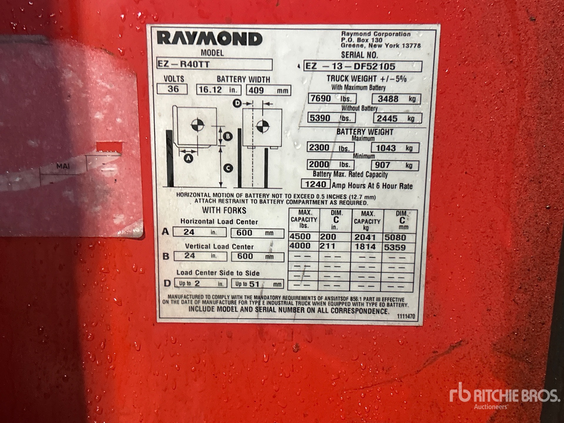 2013 Raymond EZ R40TT