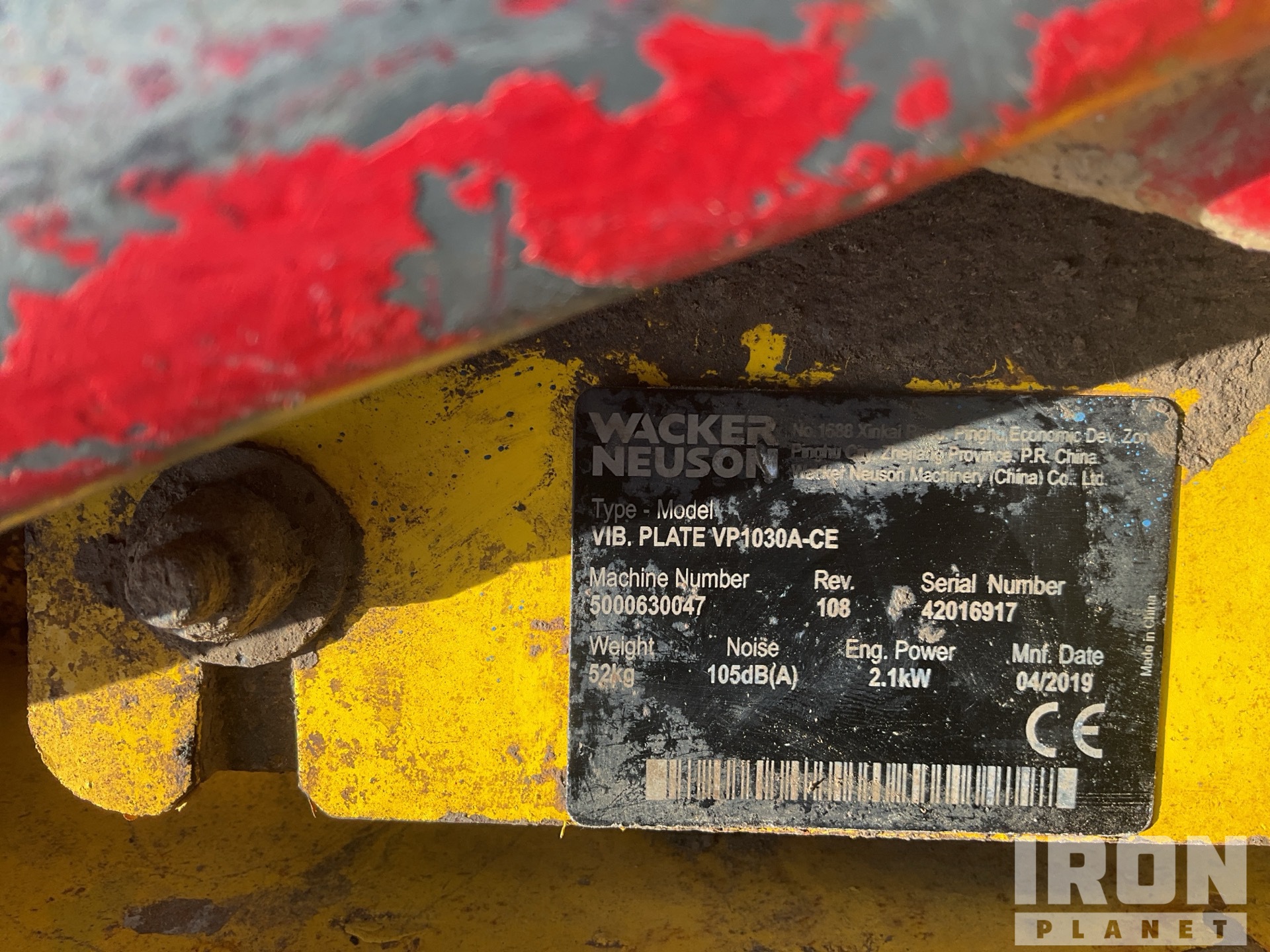 2019 Wacker Neuson VP 1030
