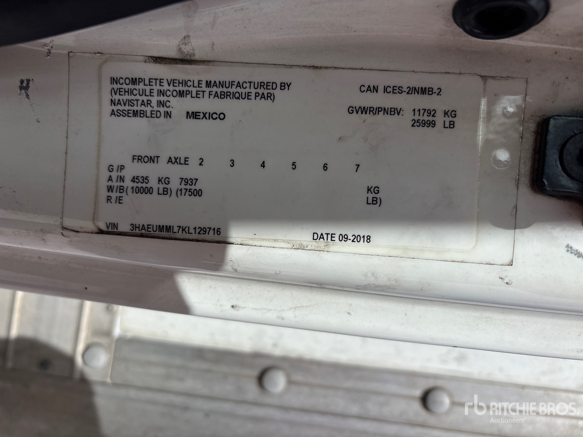 2019 International MV607