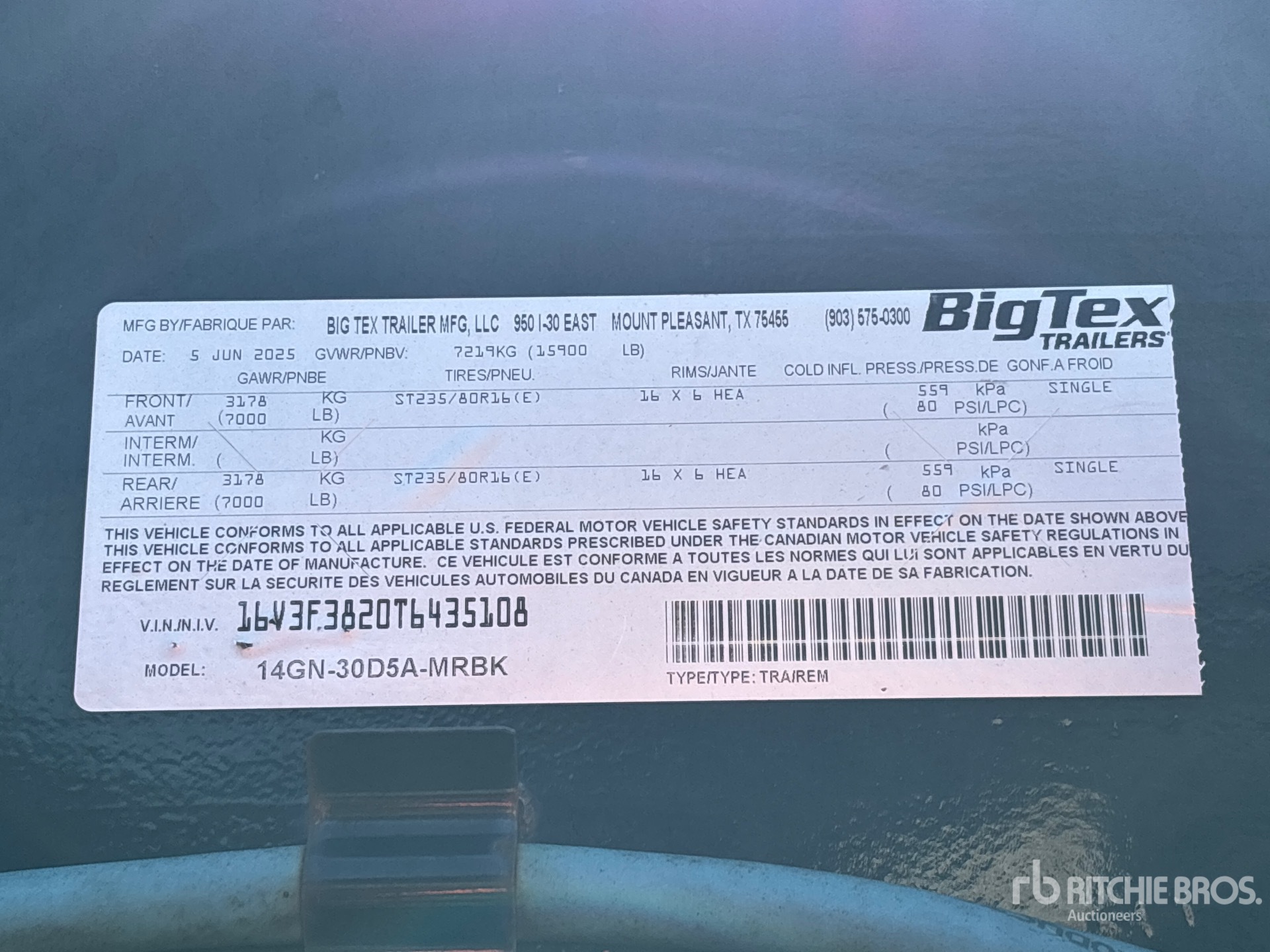 2026 Big Tex 14GN-30