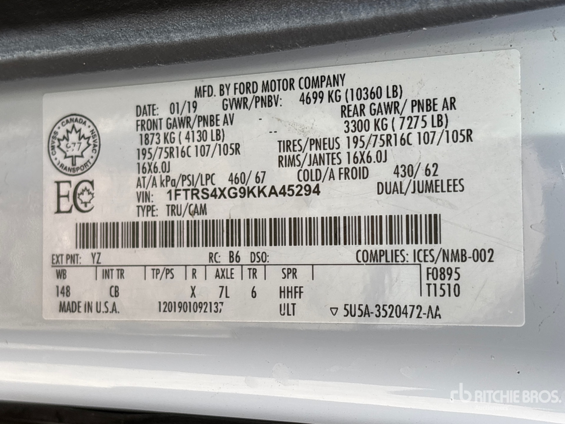 2019 Ford TRANSIT 350