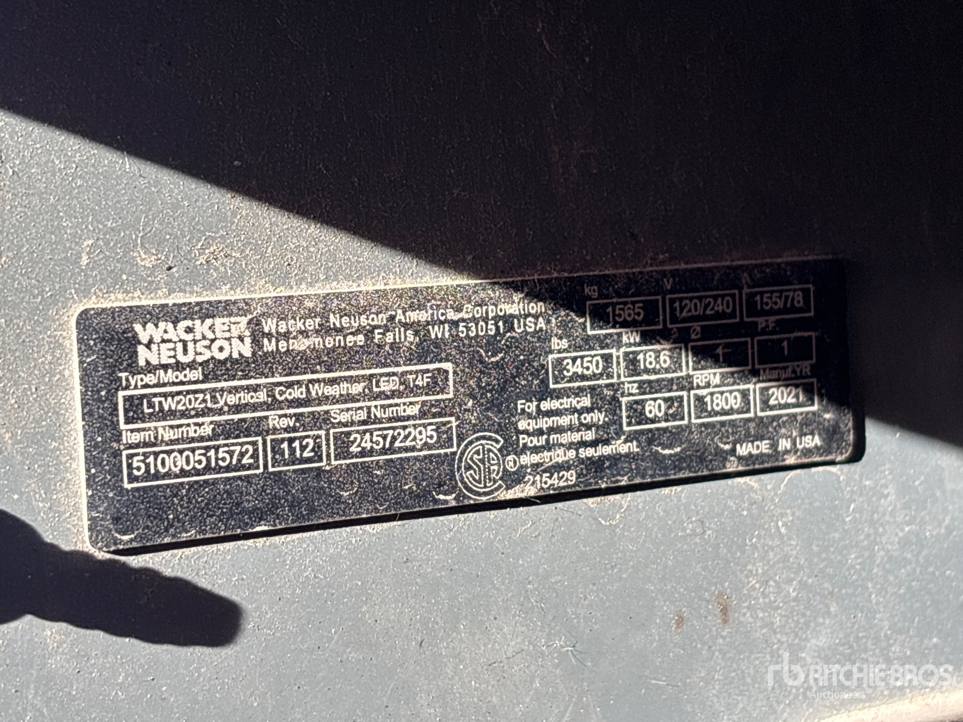 2021 Wacker Neuson LTW20