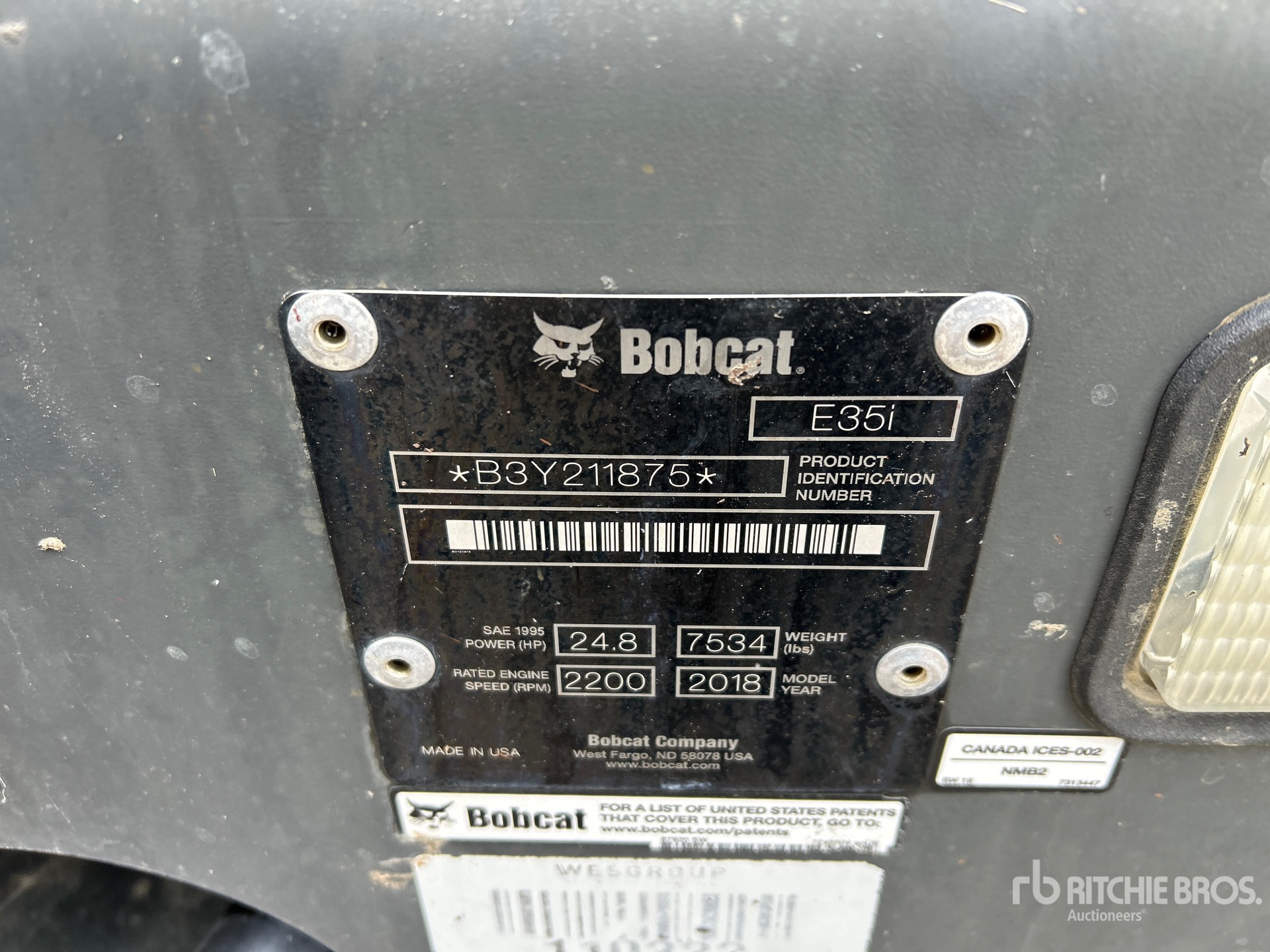 2018 Bobcat E35I