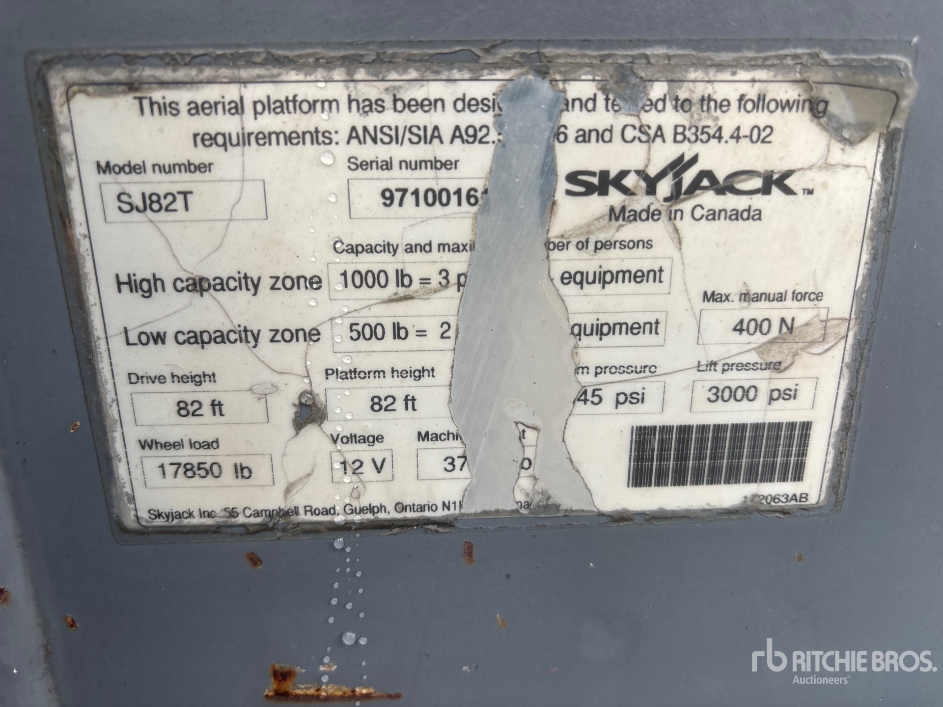 2016 Skyjack SJ82T