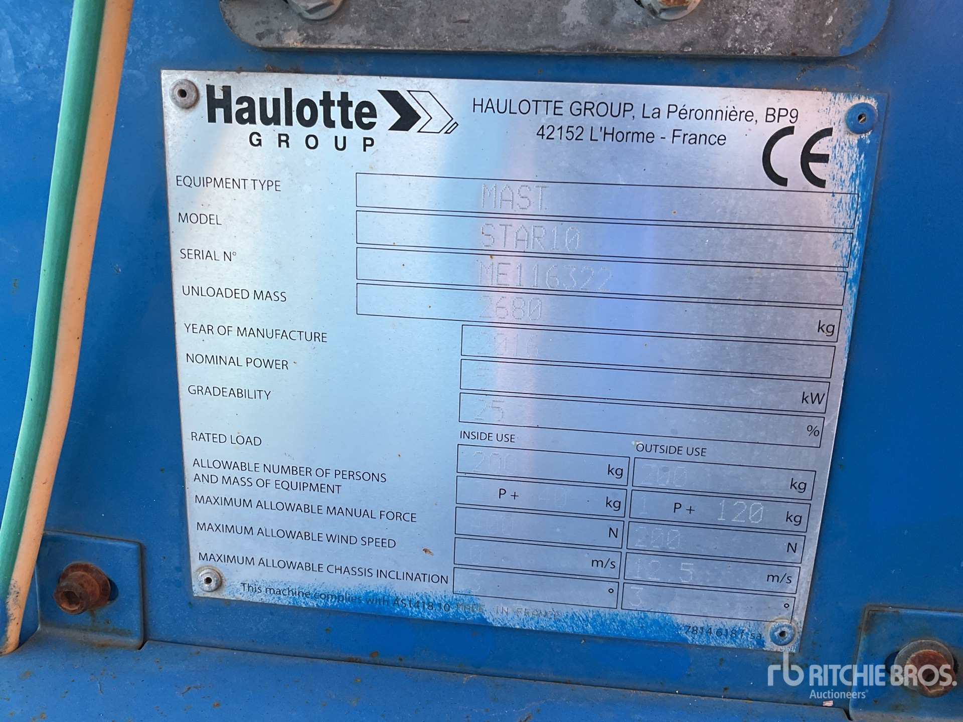 2016 Haulotte STAR10