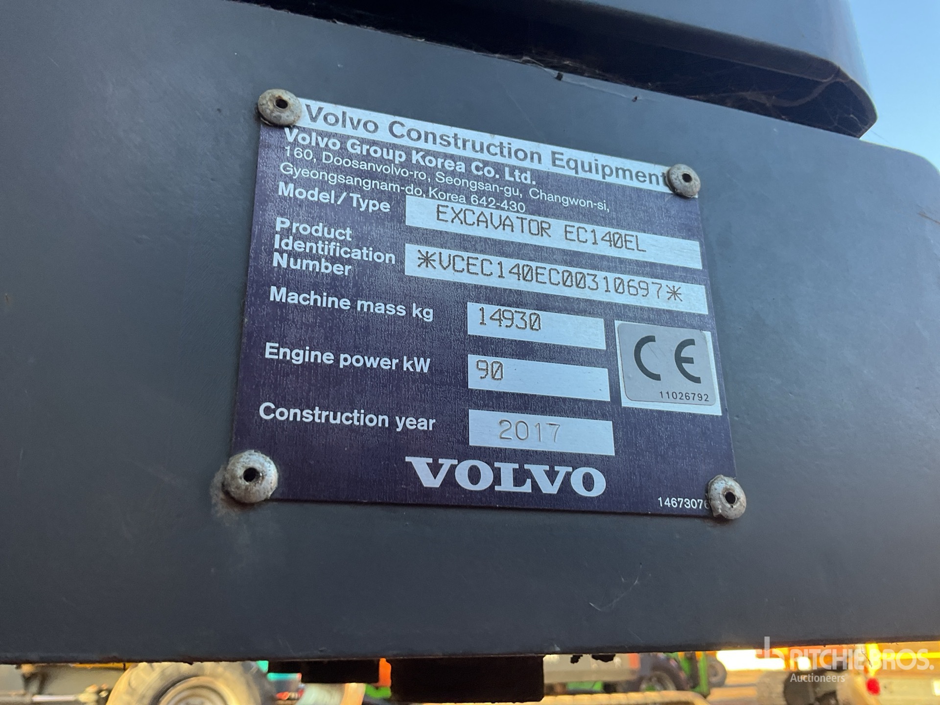 2017 Volvo EC140EL