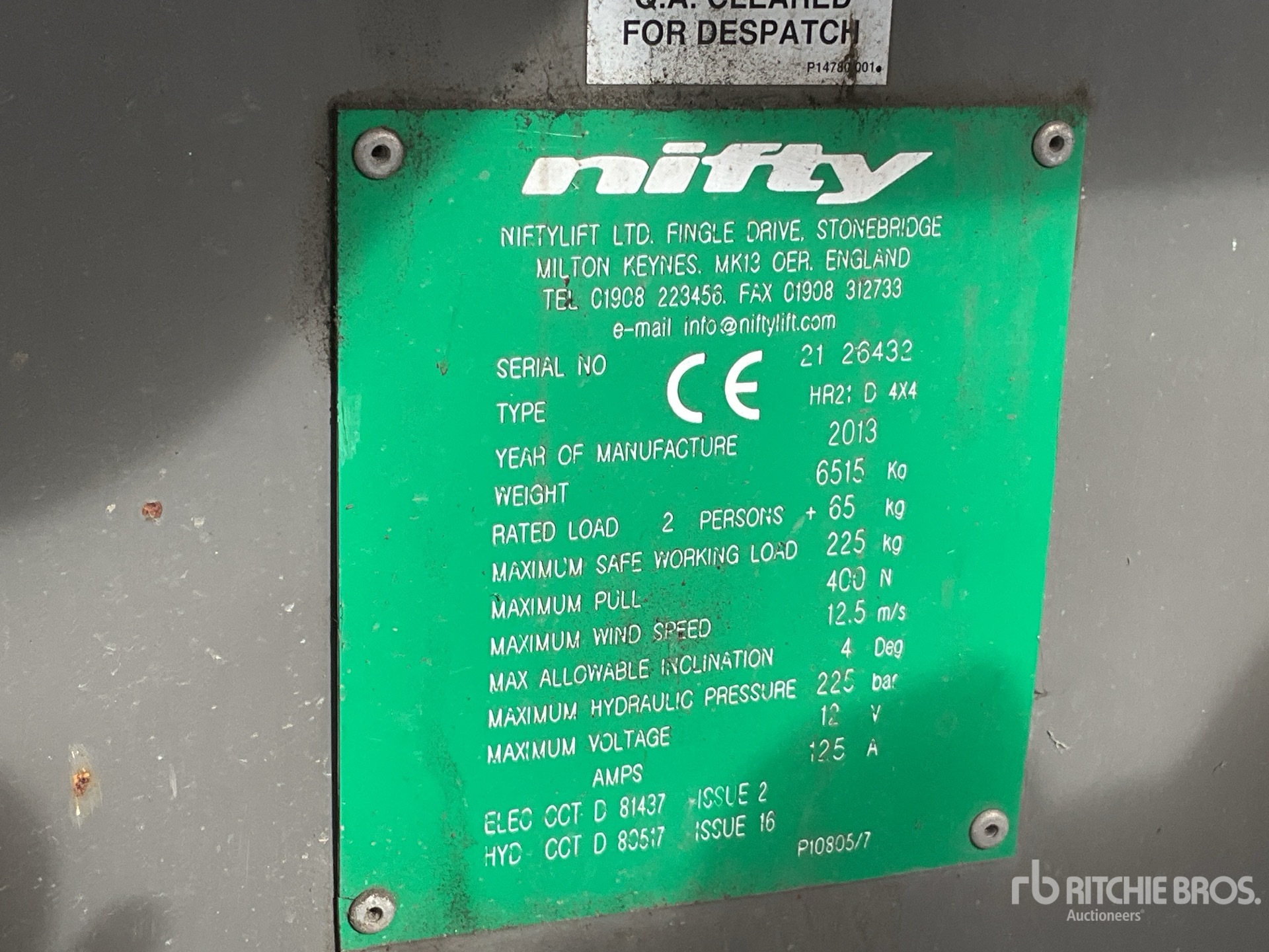2013 Niftylift HR21