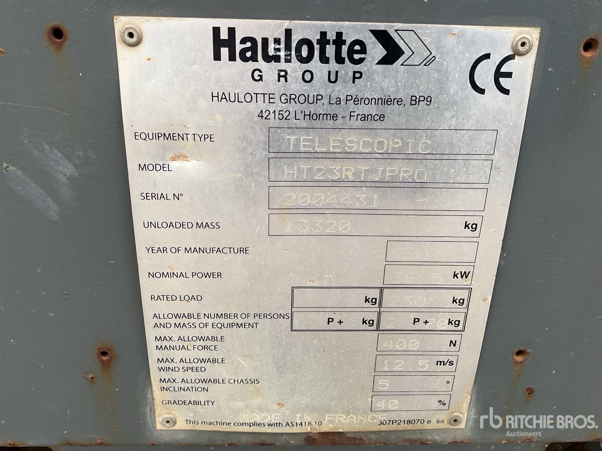 2016 Haulotte HT23RTJ