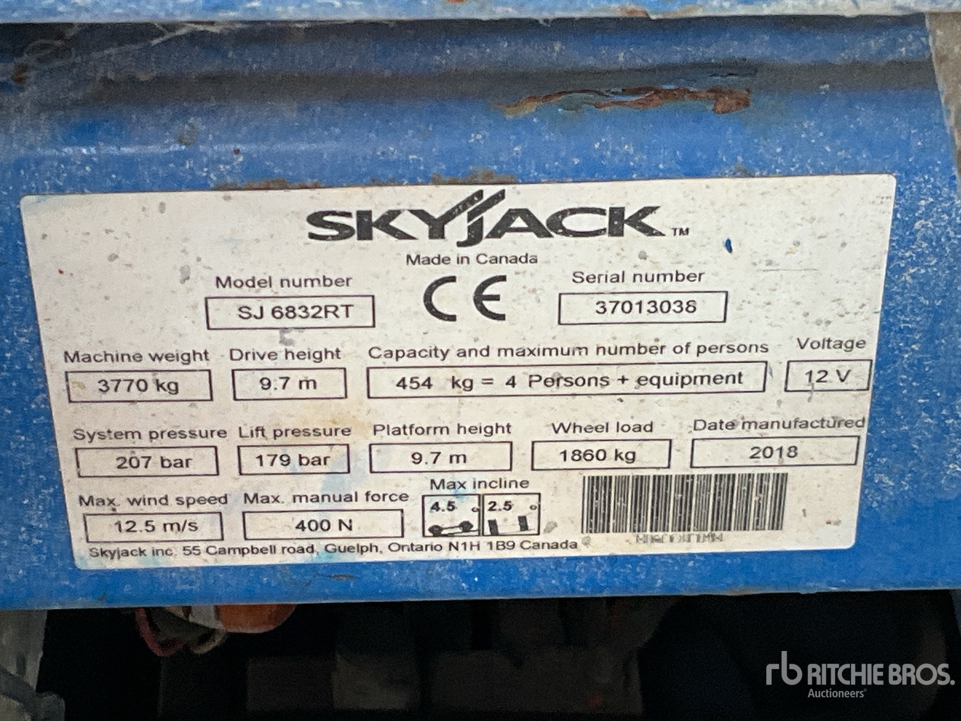 2018 Skyjack SJ6832 RT