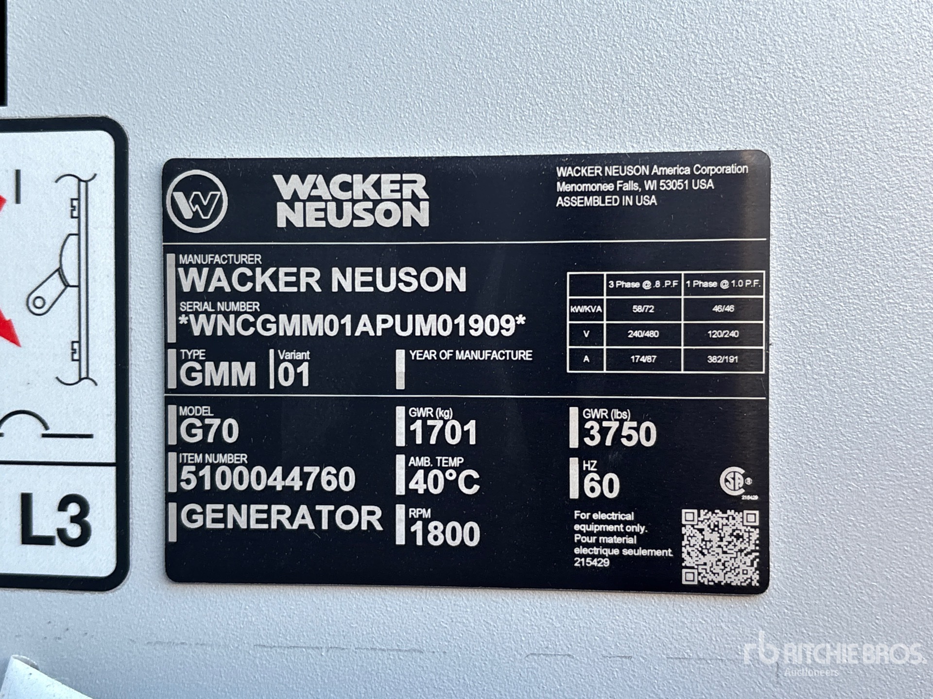 2023 Wacker Neuson G70