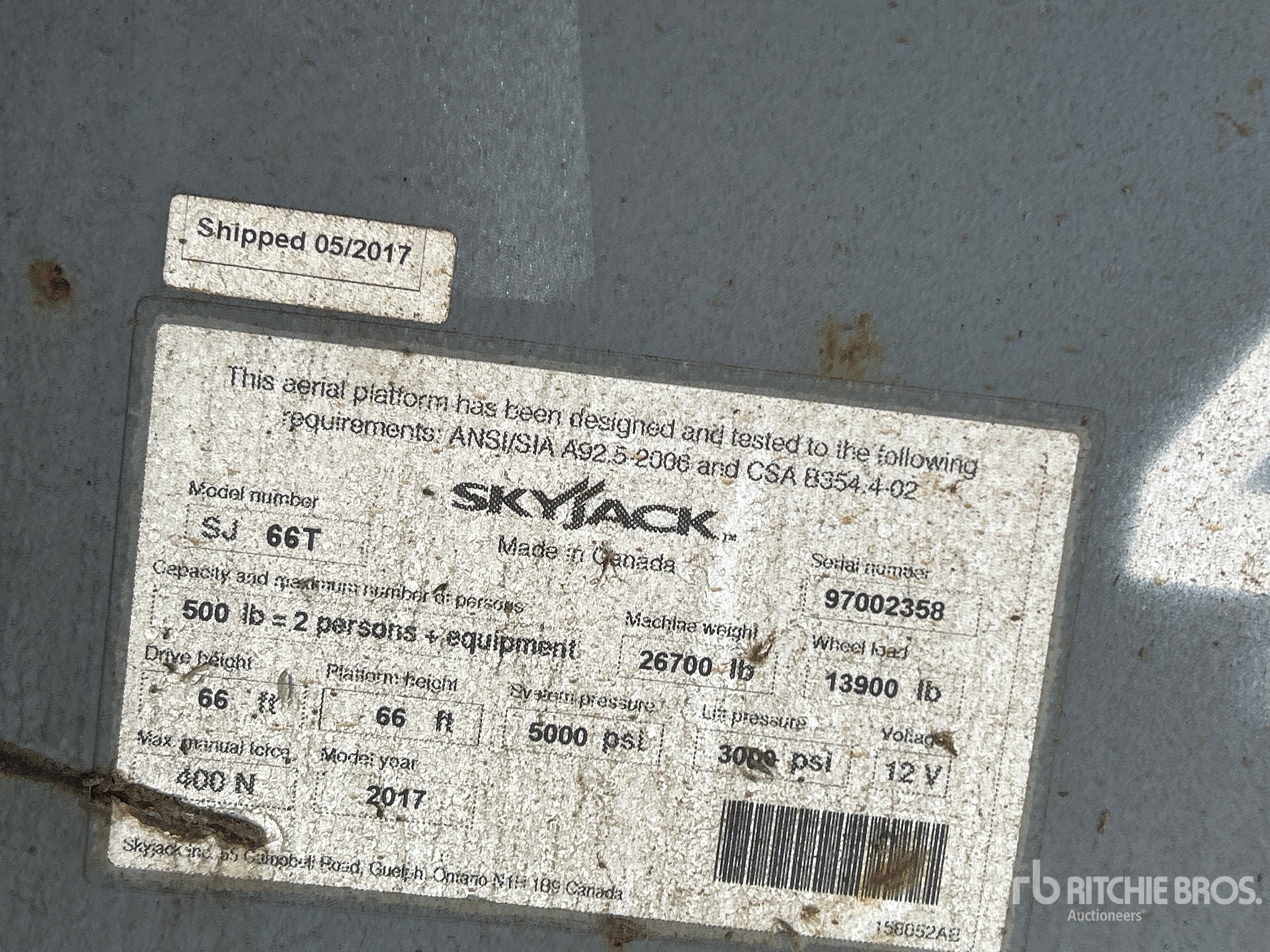 2017 Skyjack SJ66T