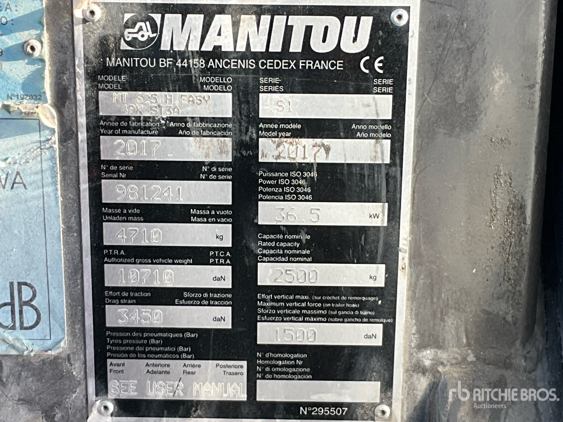 2017 Manitou MT625H