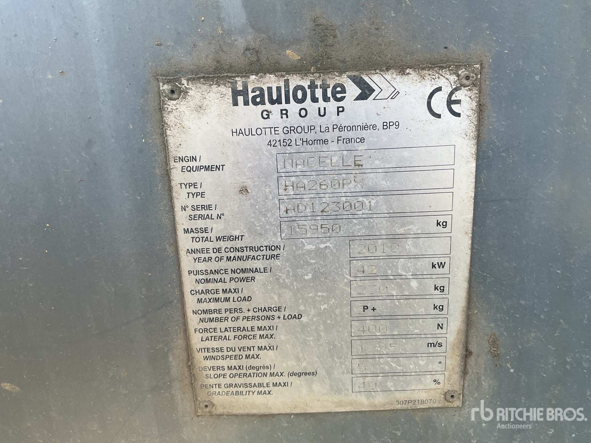 2010 Haulotte HA260PX
