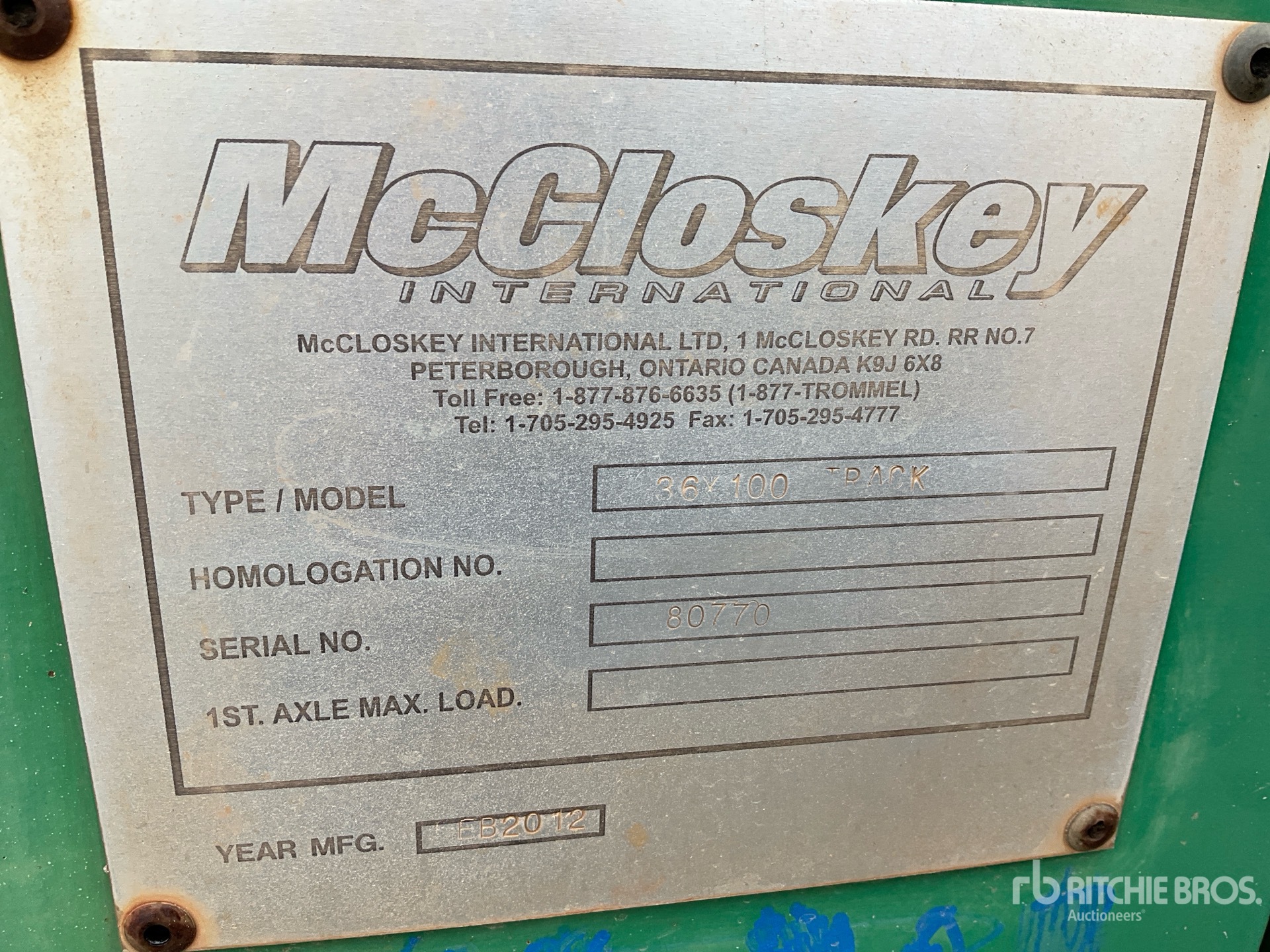2012 Mccloskey ST100T