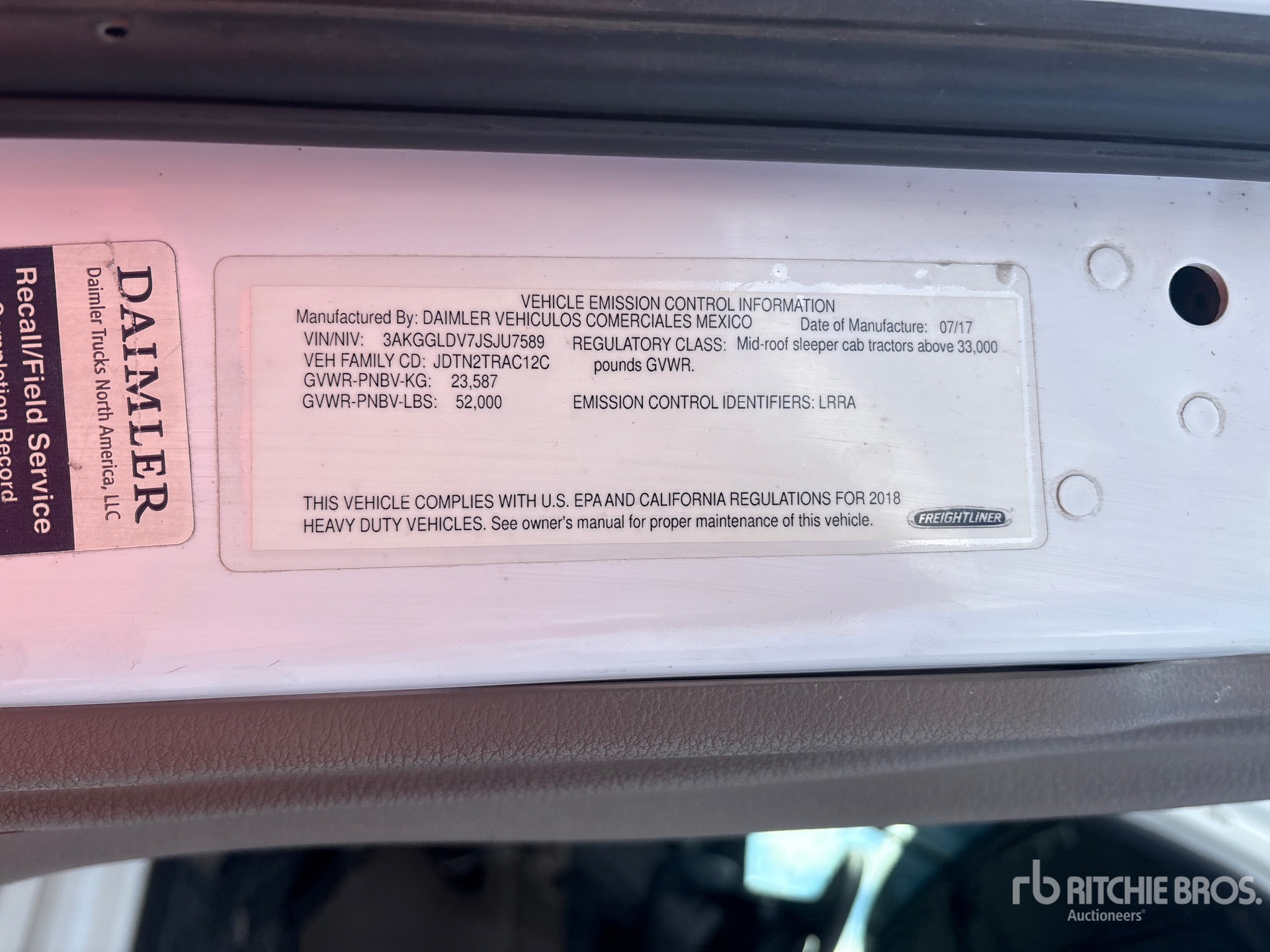 2018 Freightliner CASCADIA 125