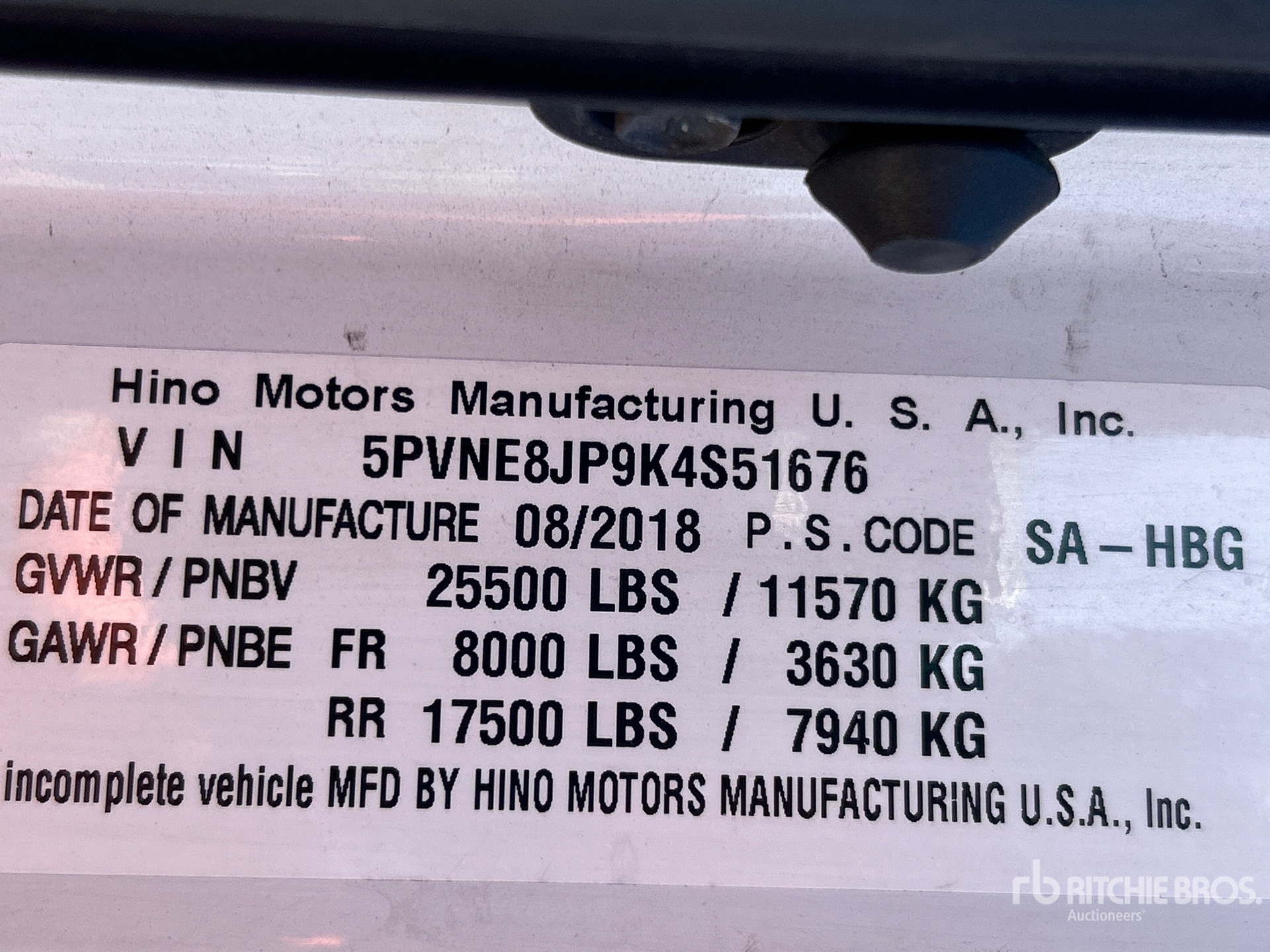 2019 Hino 258