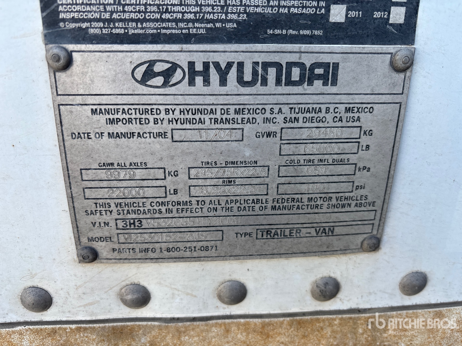 2005 Hyundai V12530152-AJS