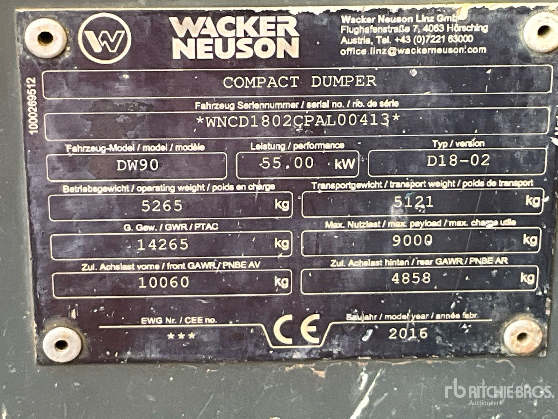 2016 Wacker Neuson DW90