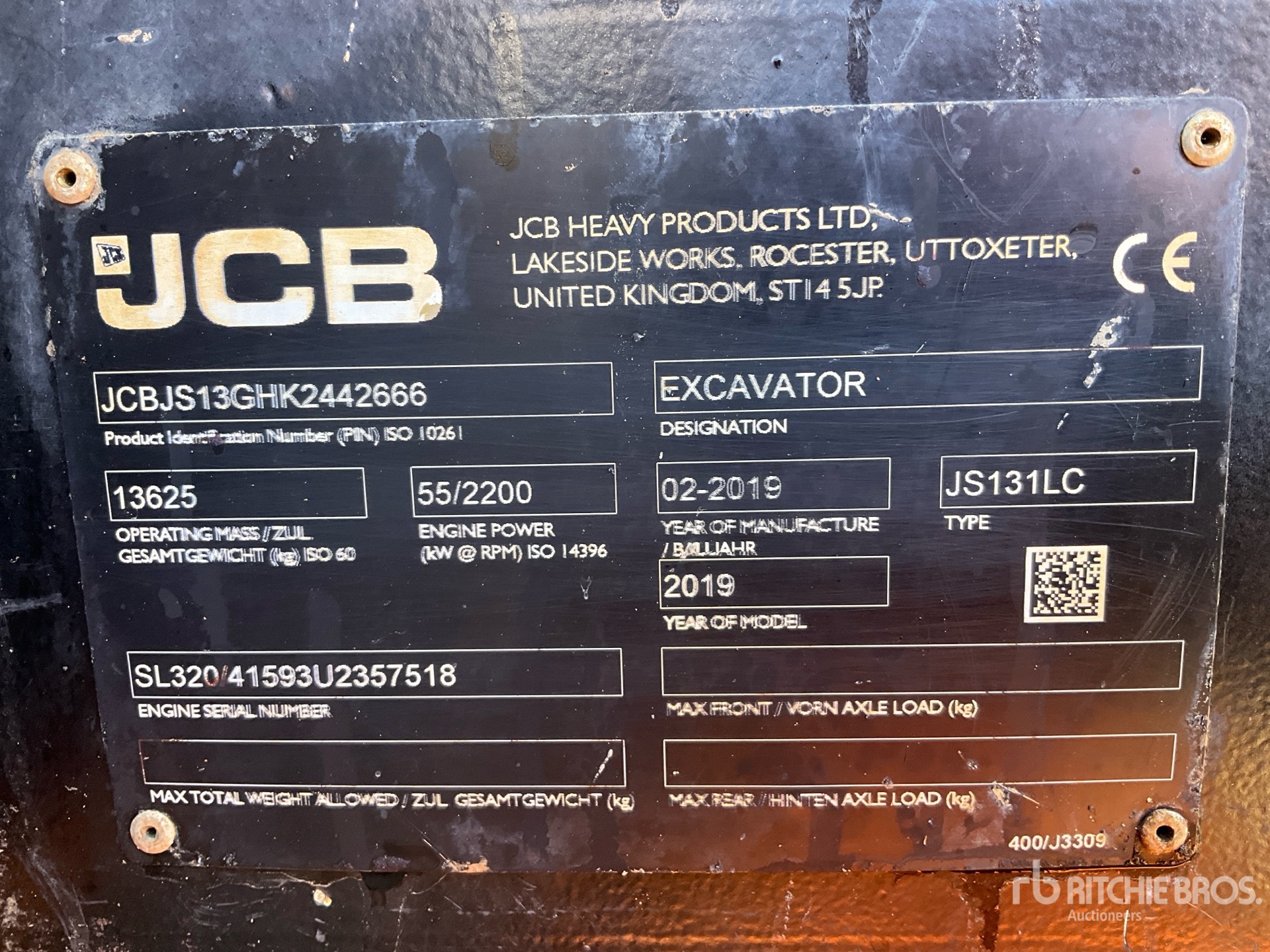 2019 JCB JS131LC