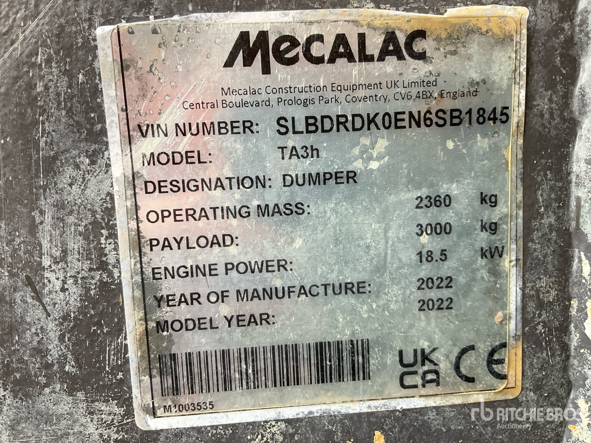 2022 Mecalac TA3