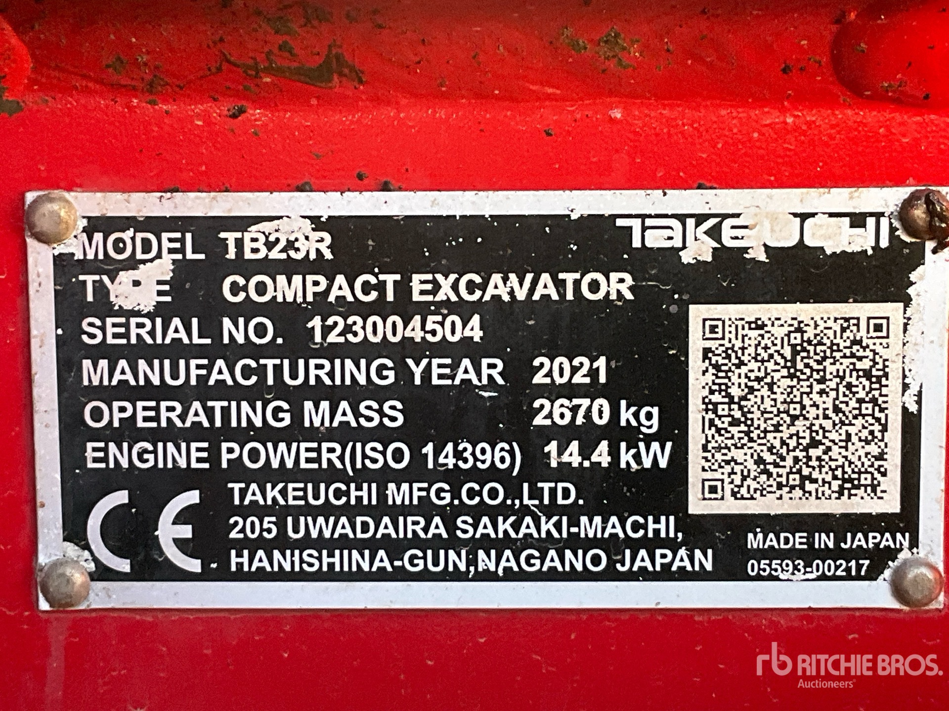 2021 Takeuchi TB23R