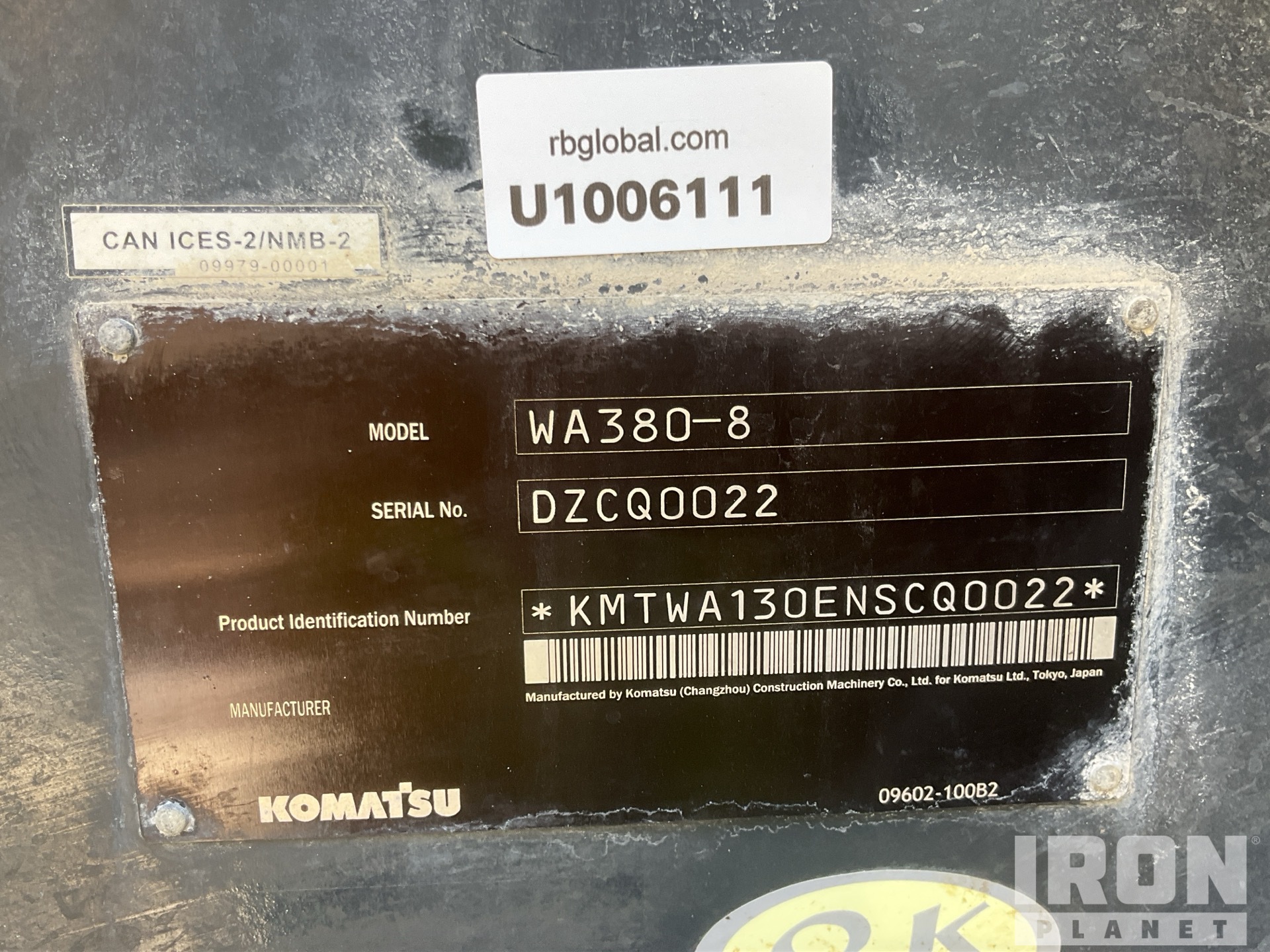 2023 Komatsu WA380-8