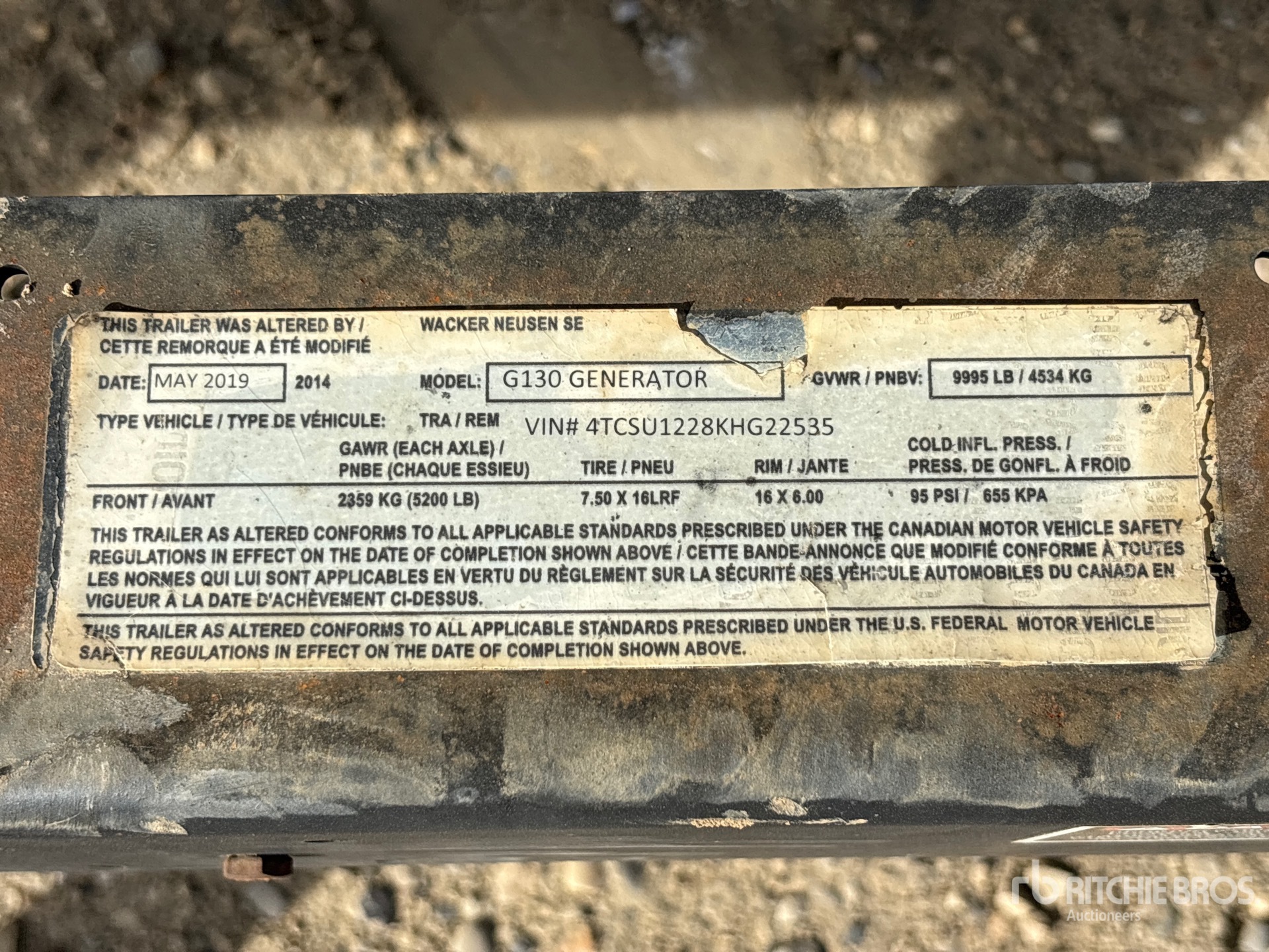 2019 Wacker Neuson G130