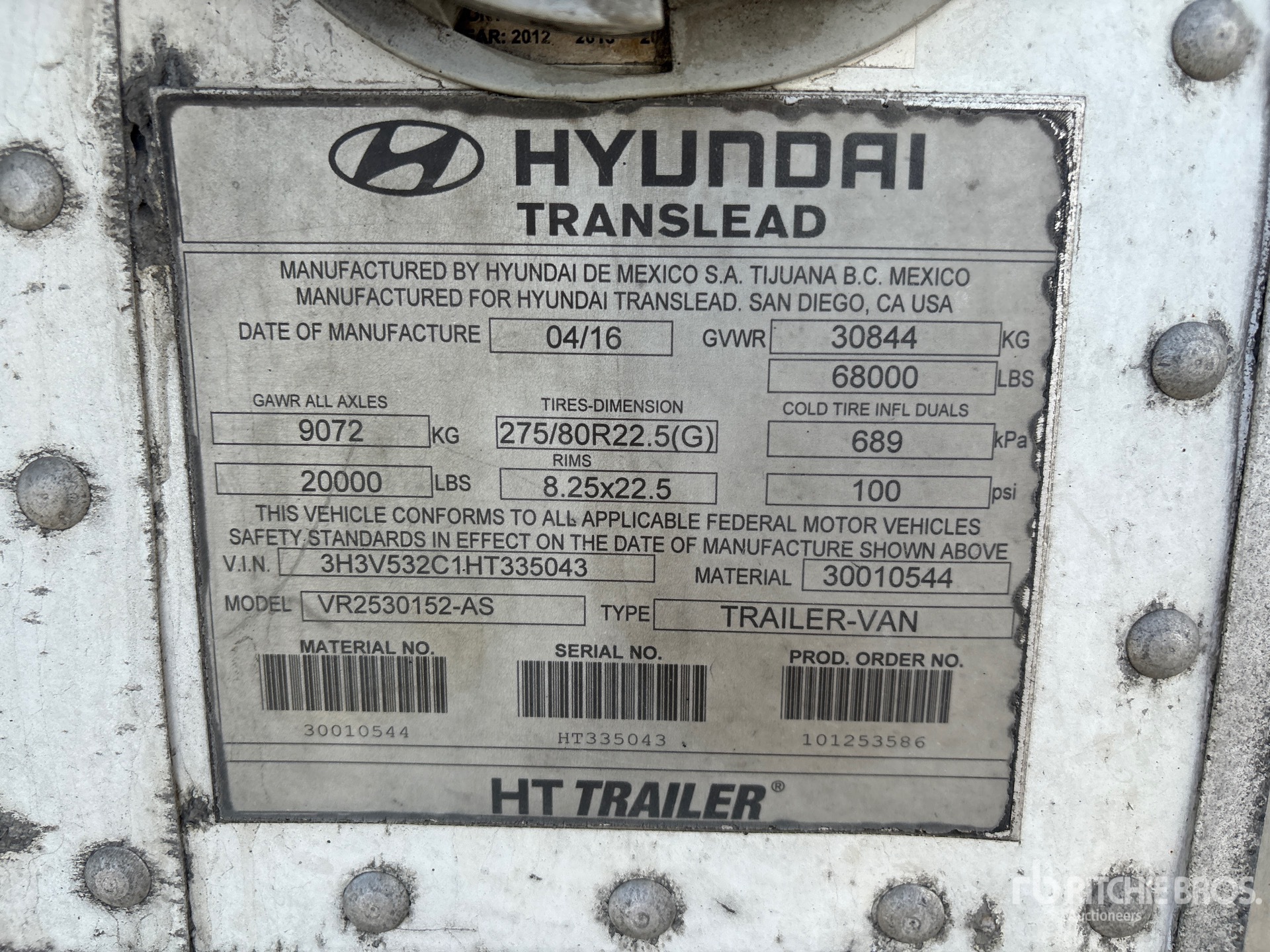 2017 Hyundai VR2530152-AS