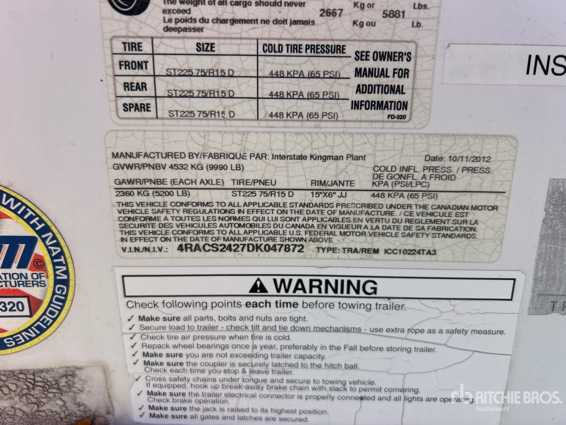 2013 Interstate ICC10224TA3