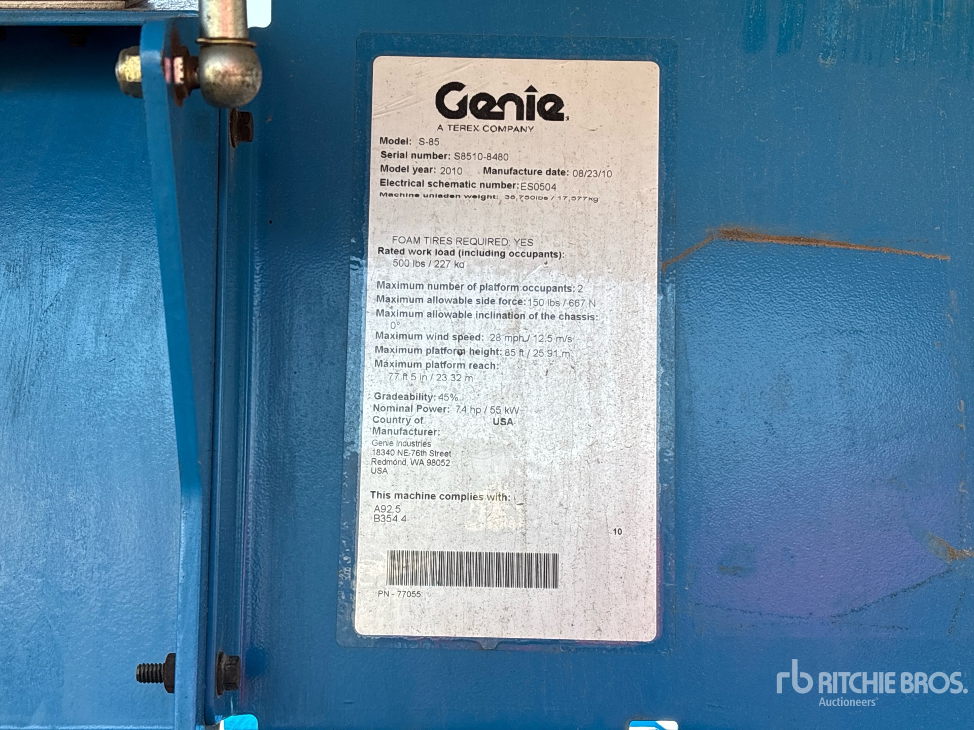 2010 Genie S-85