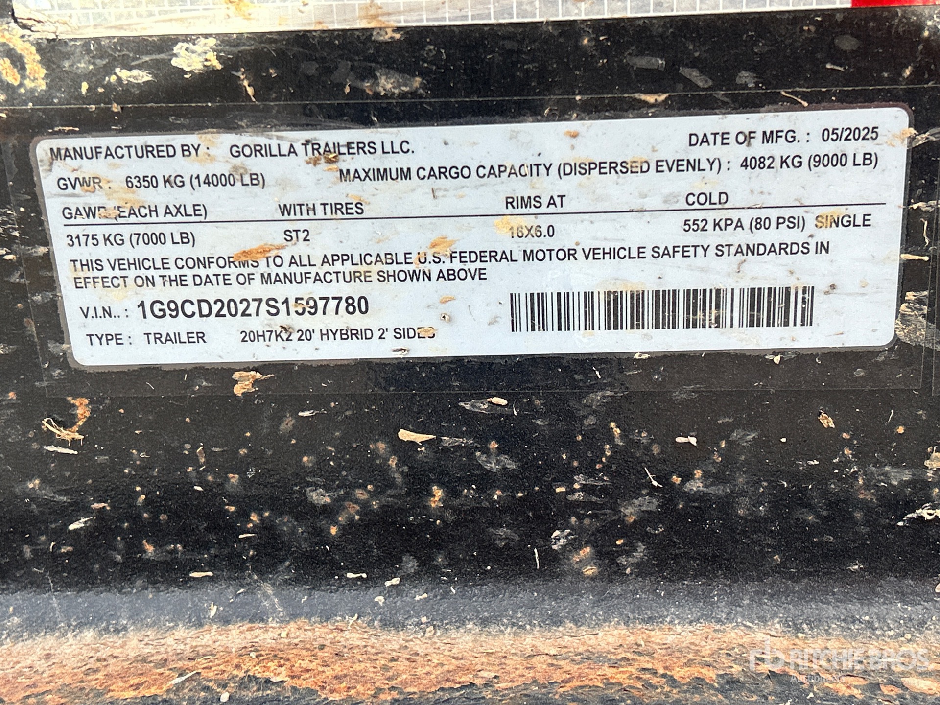 2025 Gorilla 20 ft T/A