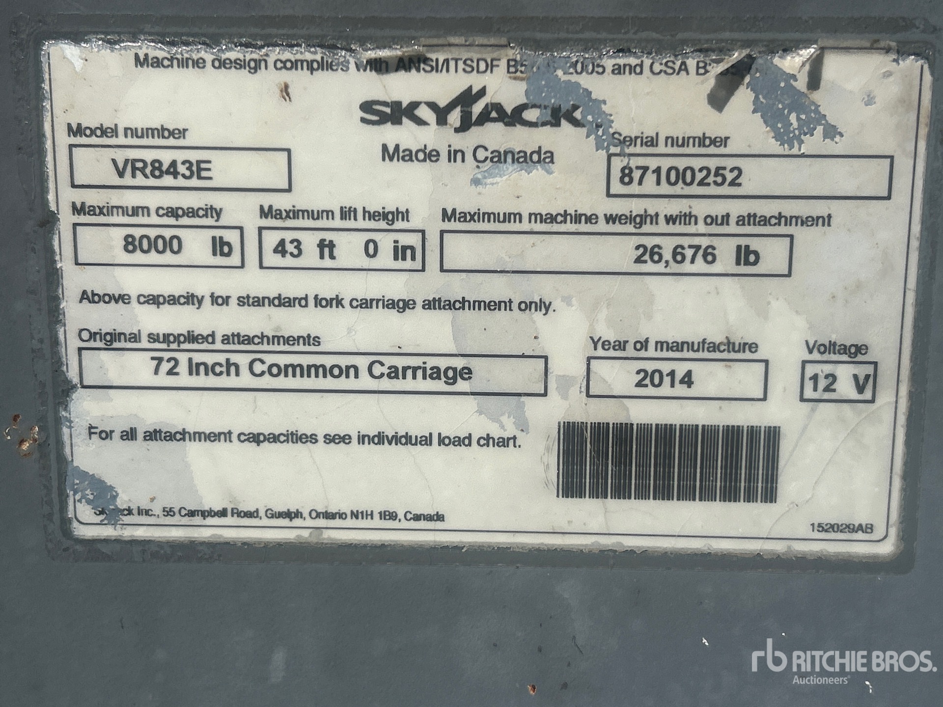 2014 Skyjack VR-843E