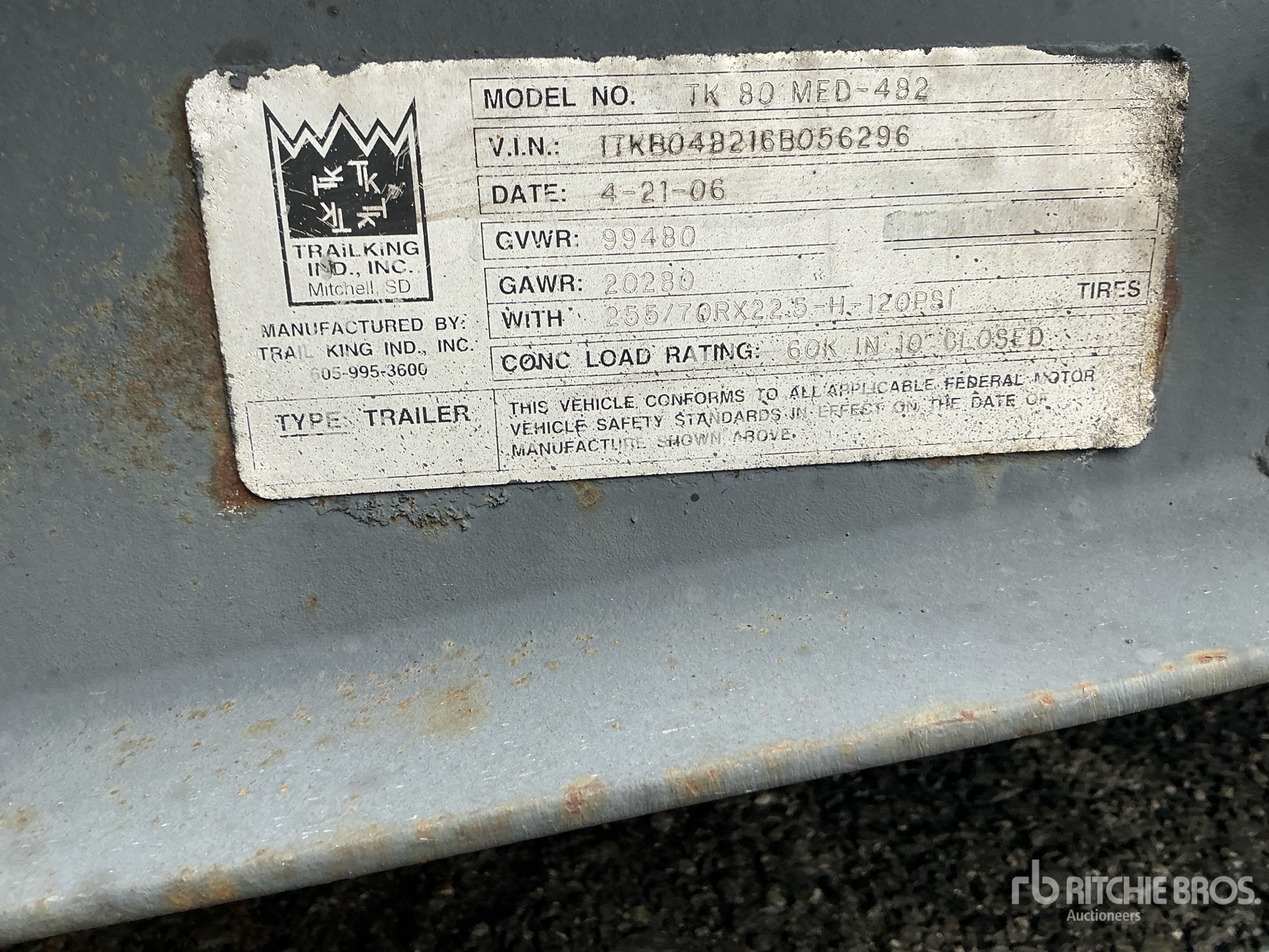 2006 Trail King TL80MED482