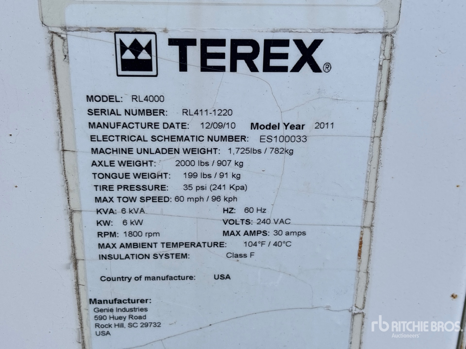 2011 Terex RL4000