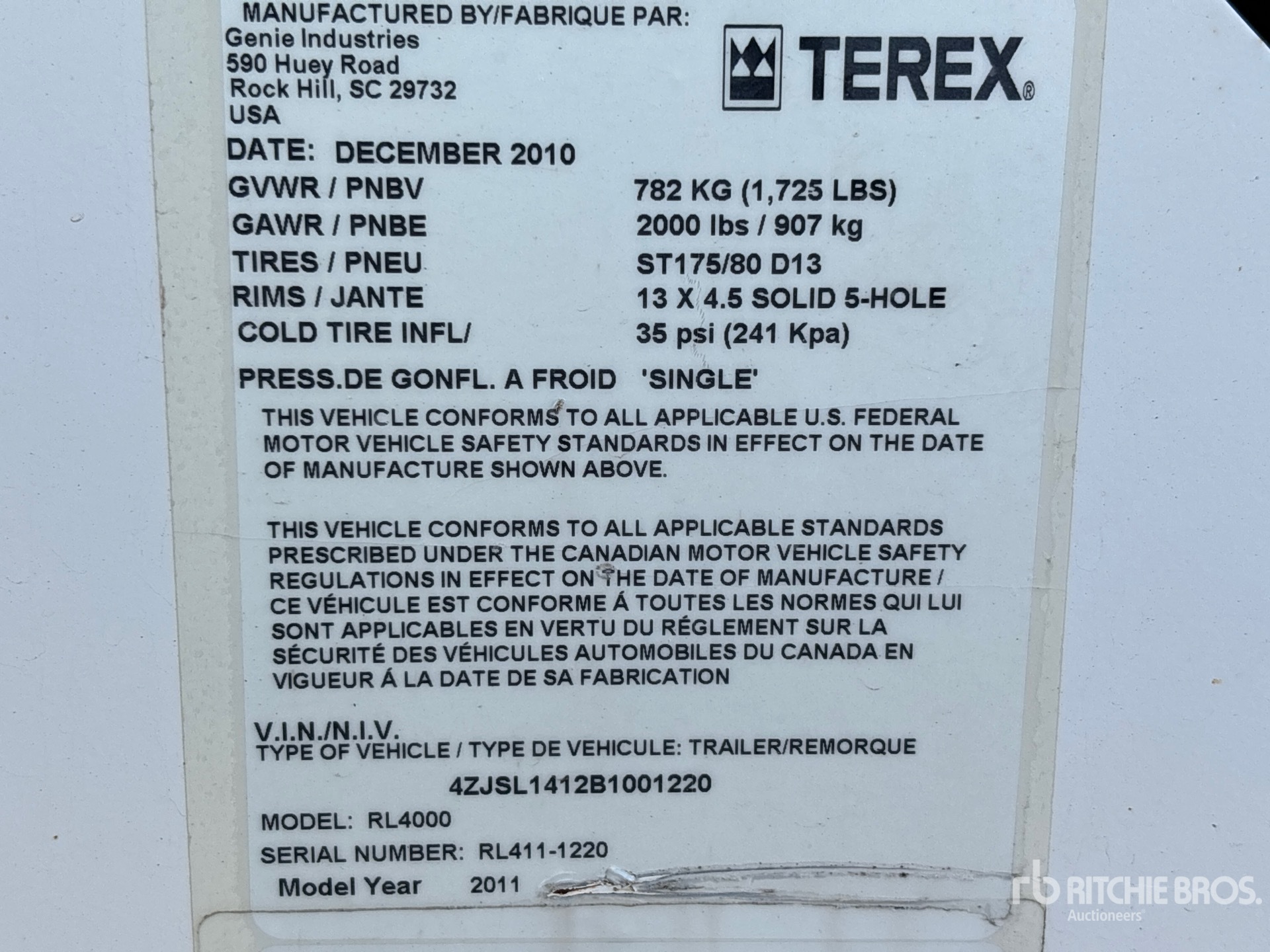2011 Terex RL4000