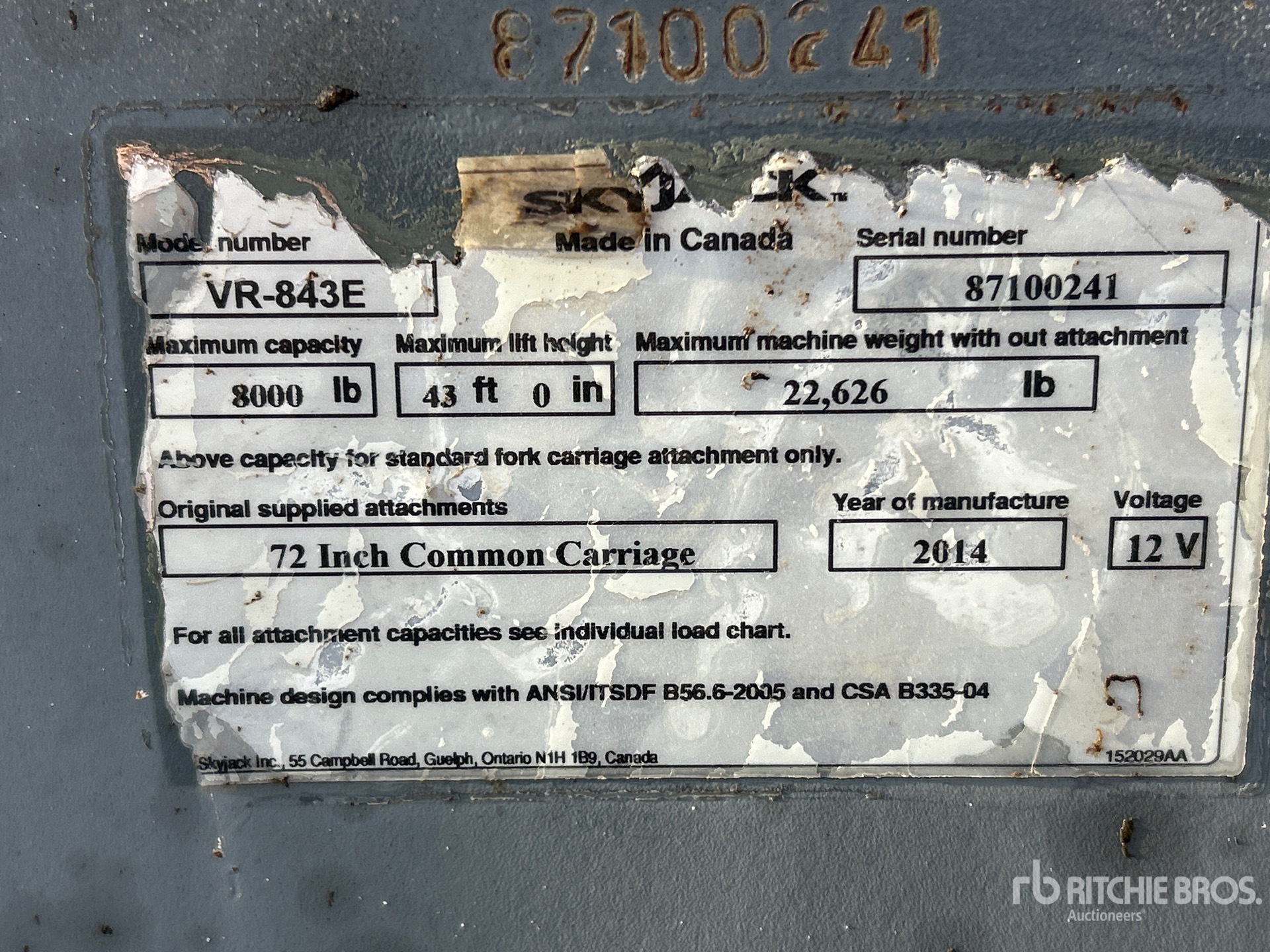 2014 Skyjack VR-843E