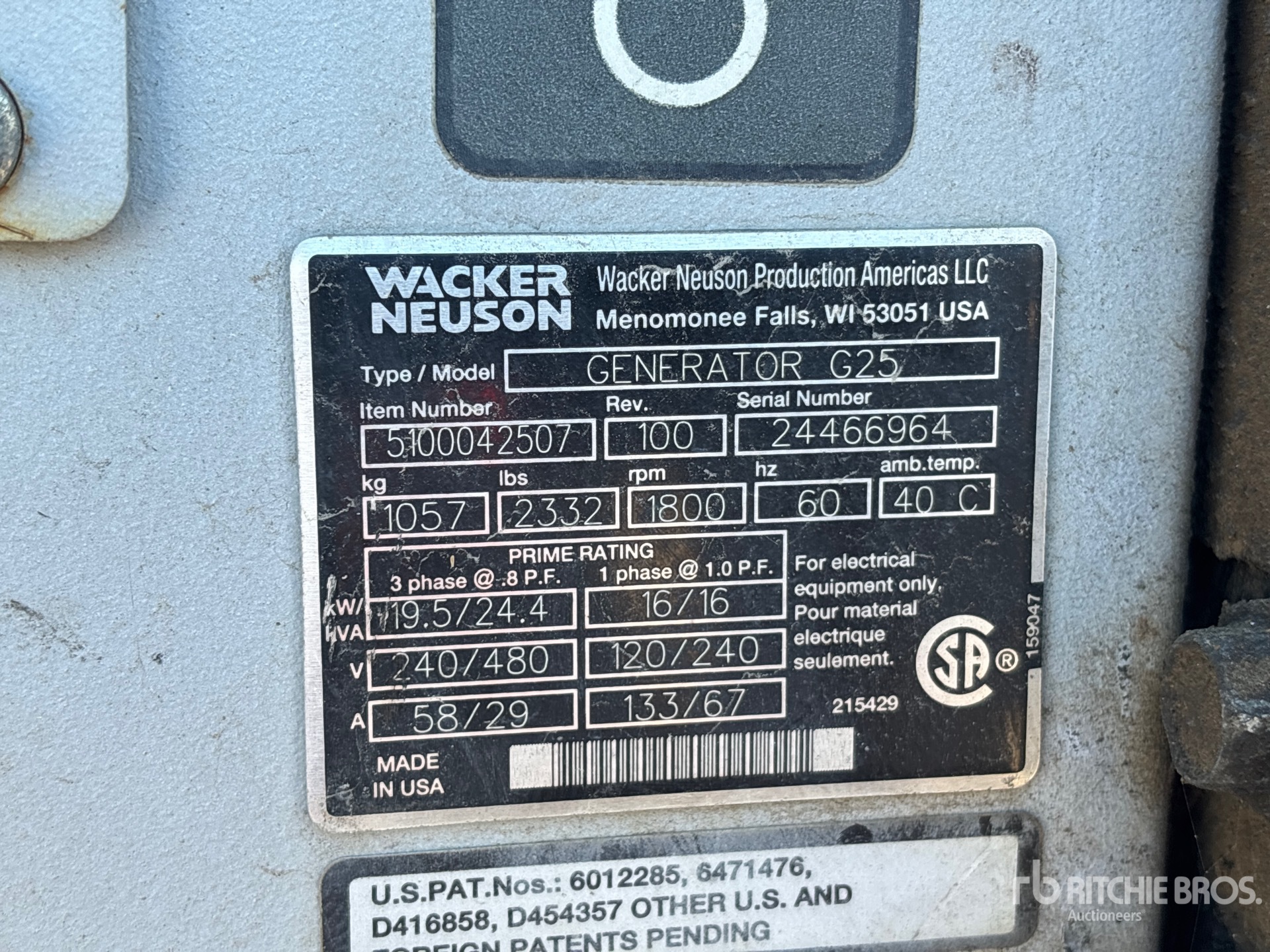 2018 Wacker Neuson G25