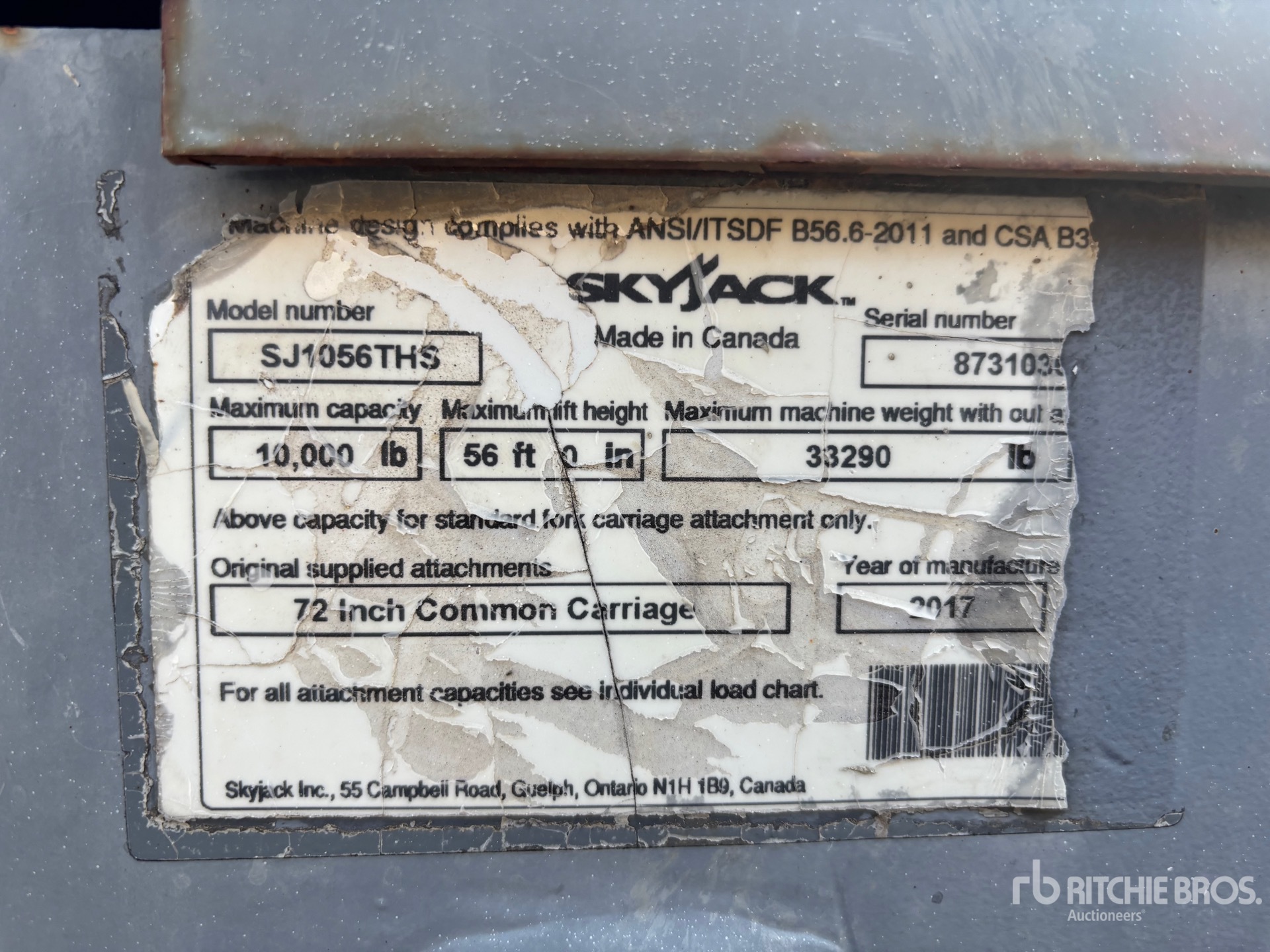 2017 Skyjack SJ1056THS