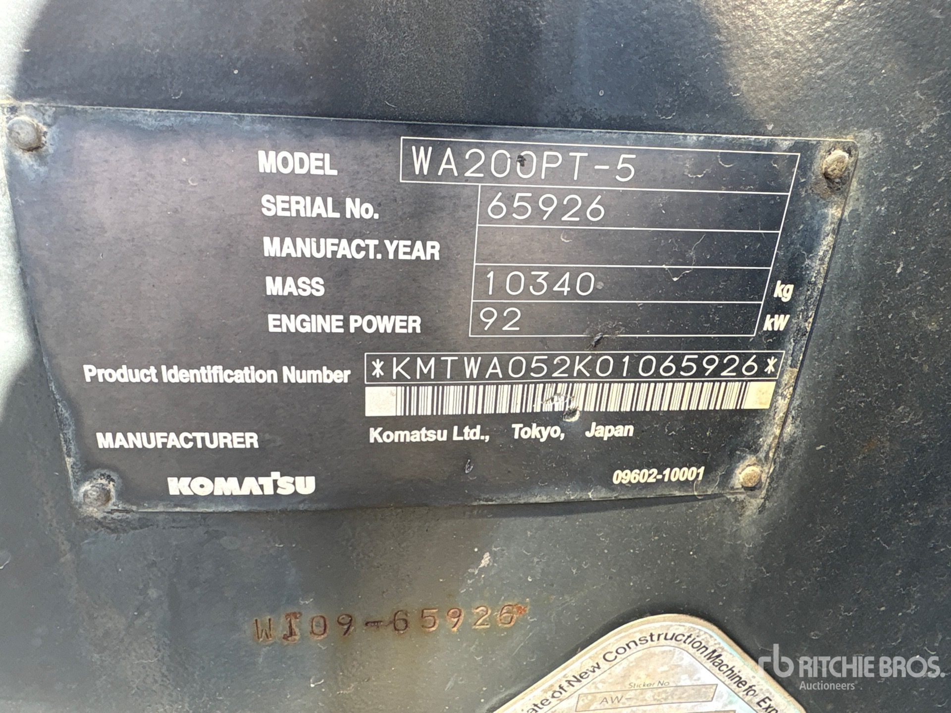 2005 Komatsu WA200PT-5