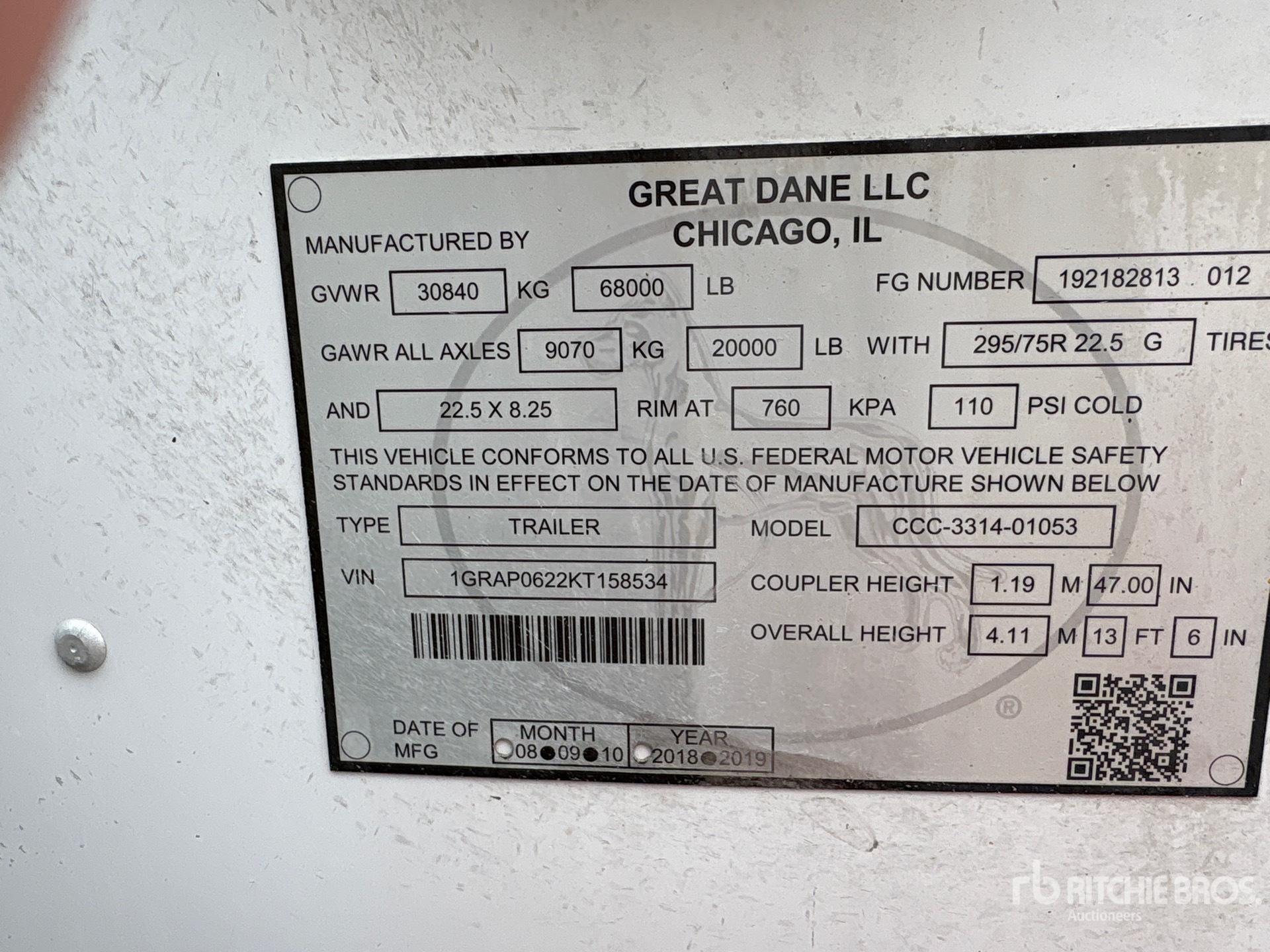 2019 Great Dane CCC-3314-01053